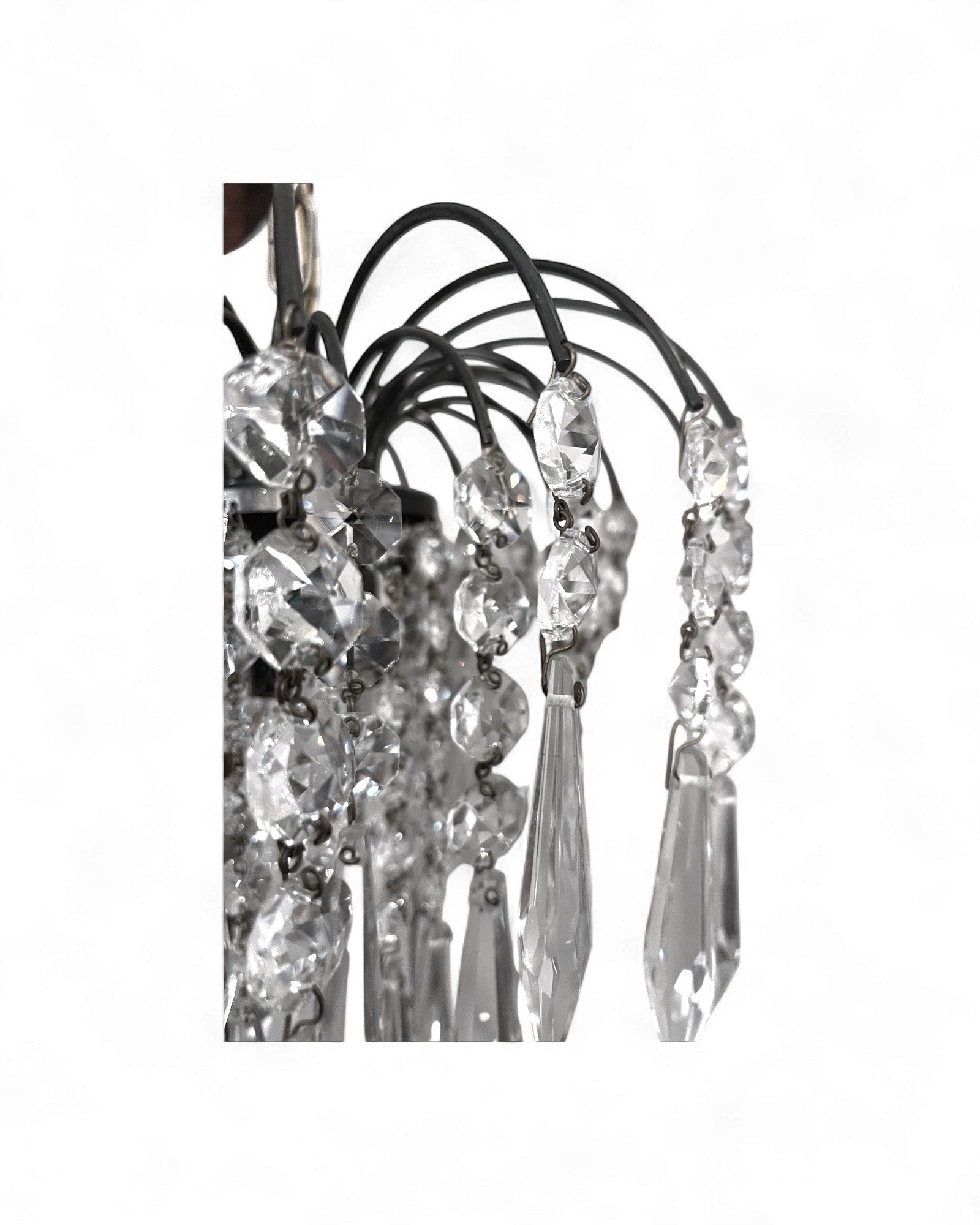 Vintage Waterfall-Style Tiered Crystal Chandelier