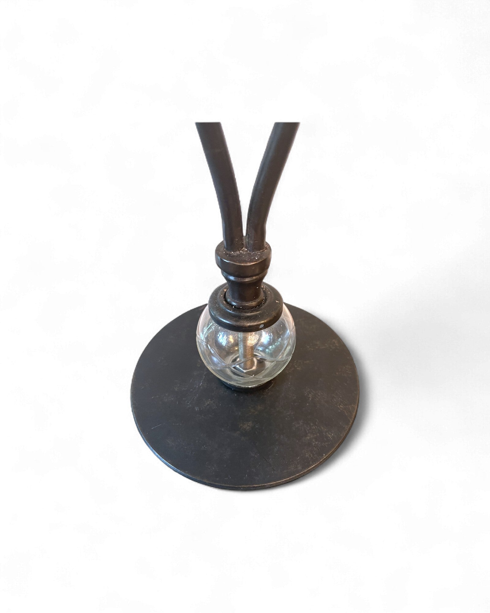 Vintage-Style Metal & Crystal “Waterfall” Two-Light Table Lamp