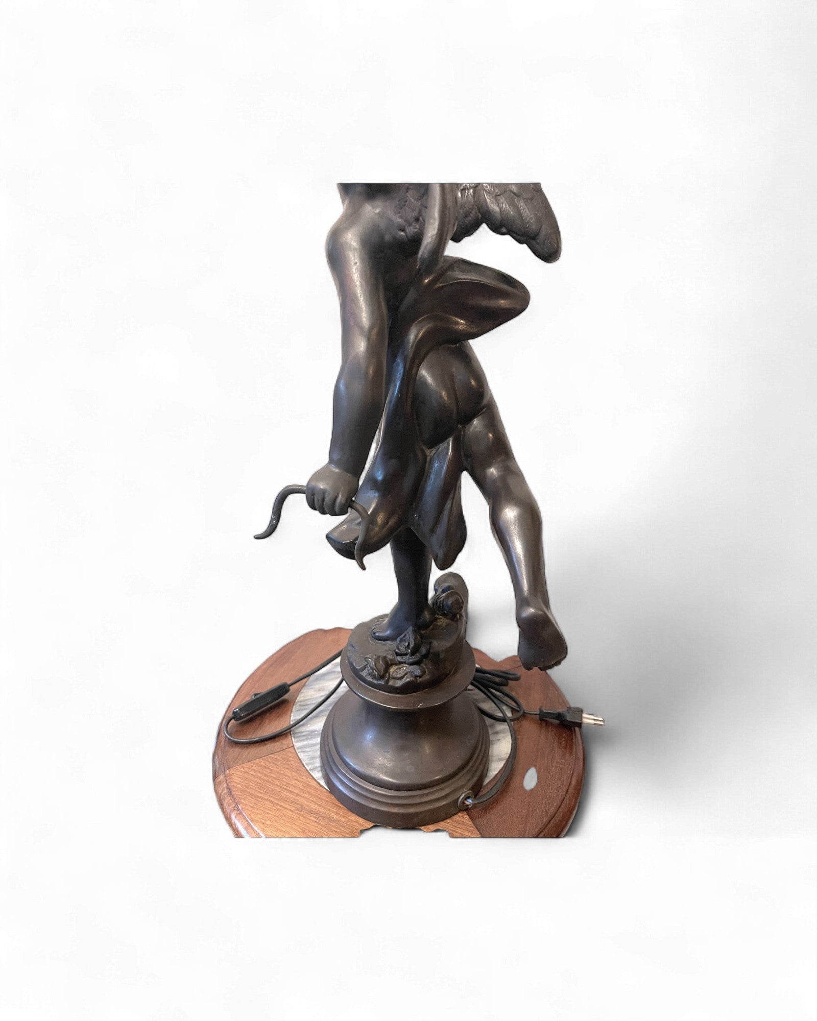 Bronze Cherub Girandole Candelabra Lamp - 3 Light