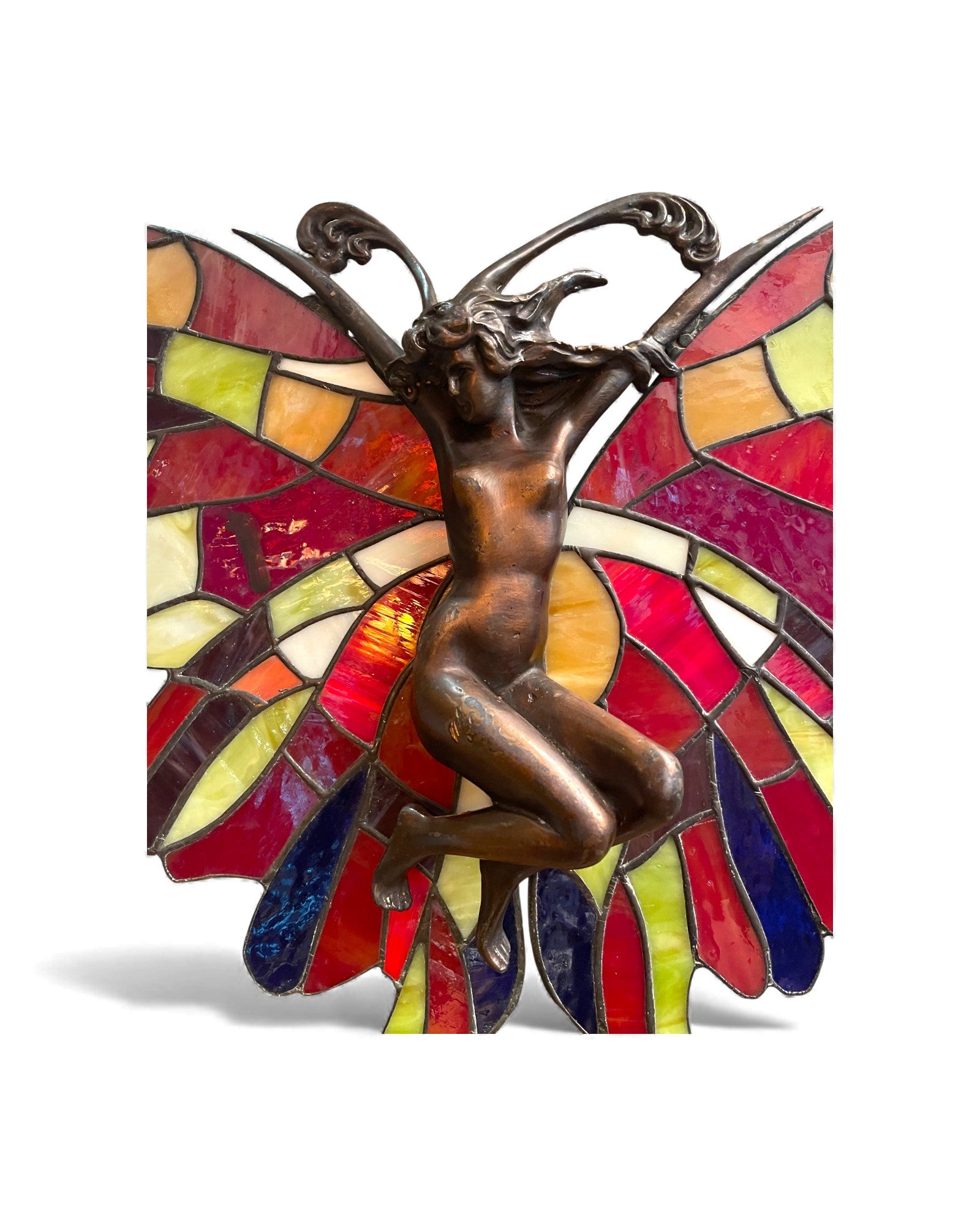 Stained Glass “Butterfly Lady” Wall Sculpture