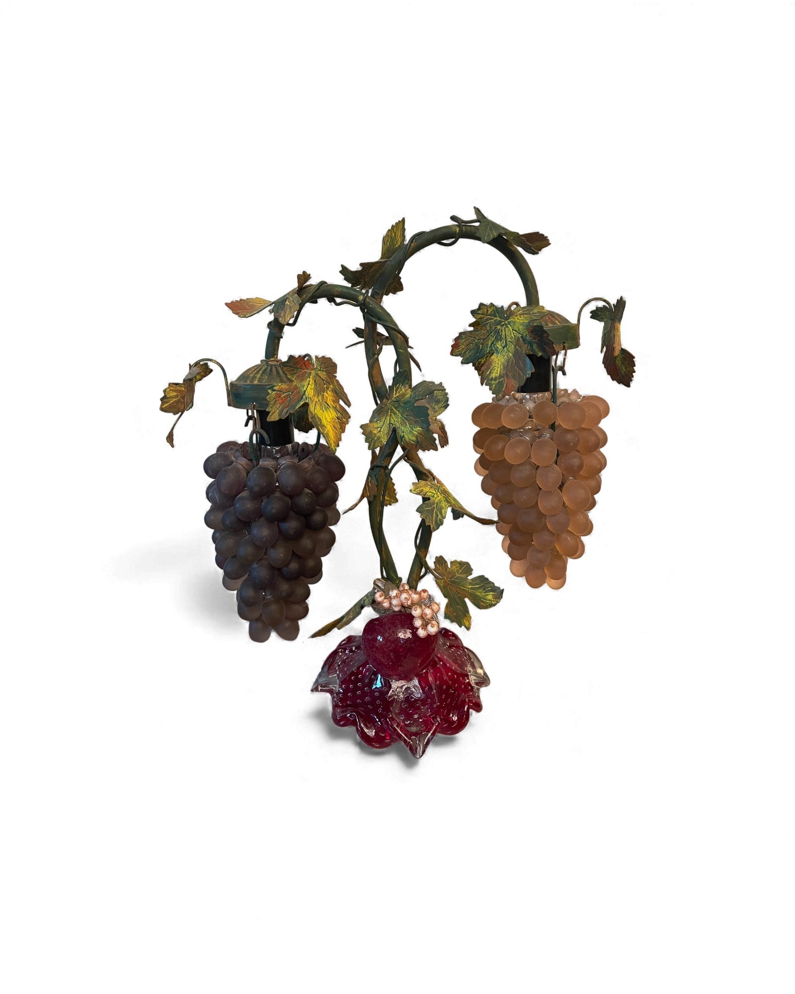 2-Globe Murano Glass Grape Table Lamp