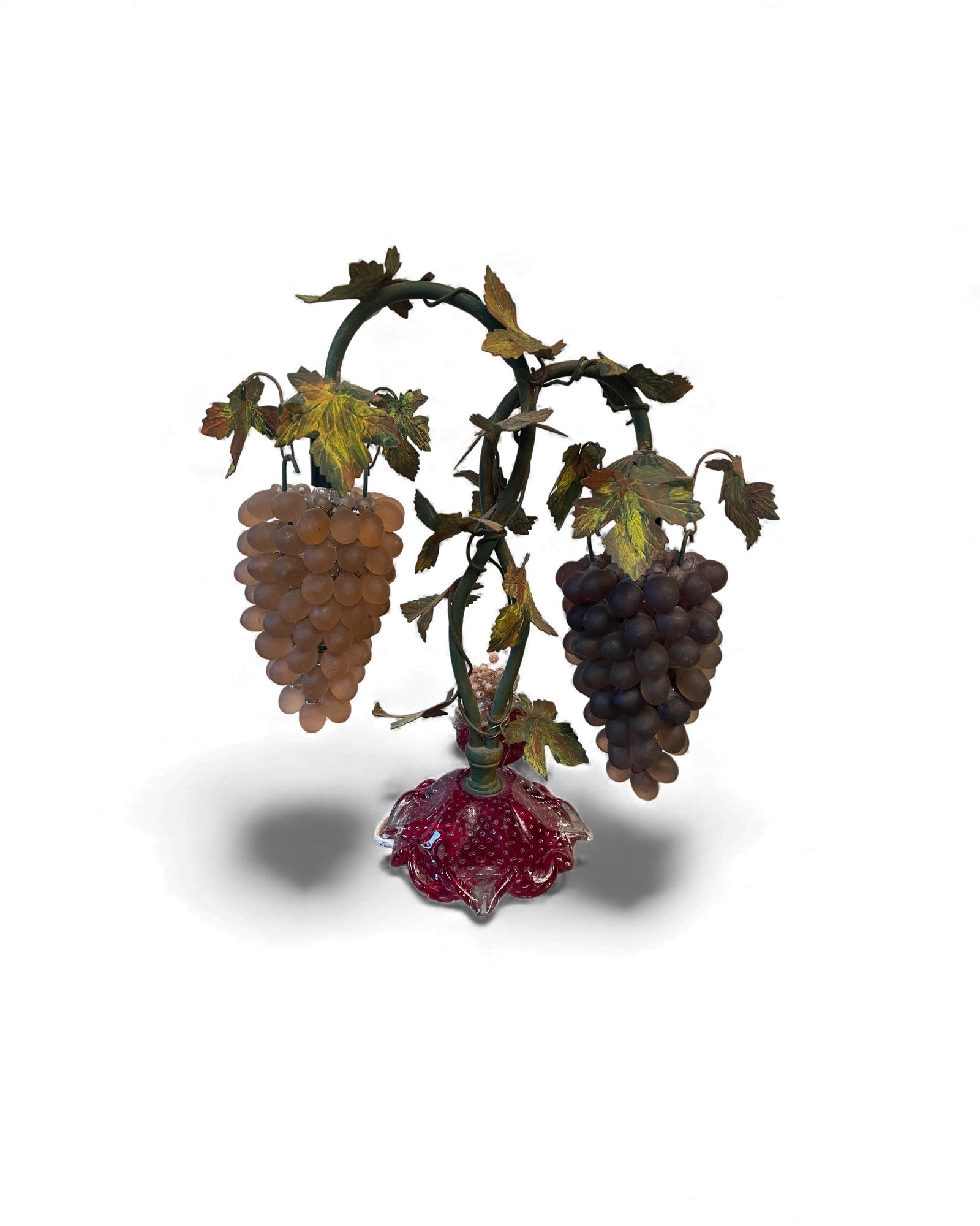 2-Globe Murano Glass Grape Table Lamp