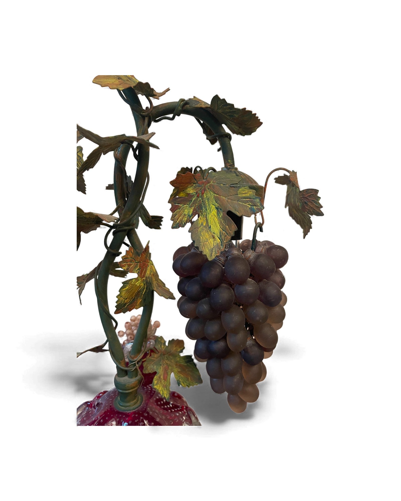 2-Globe Murano Glass Grape Table Lamp