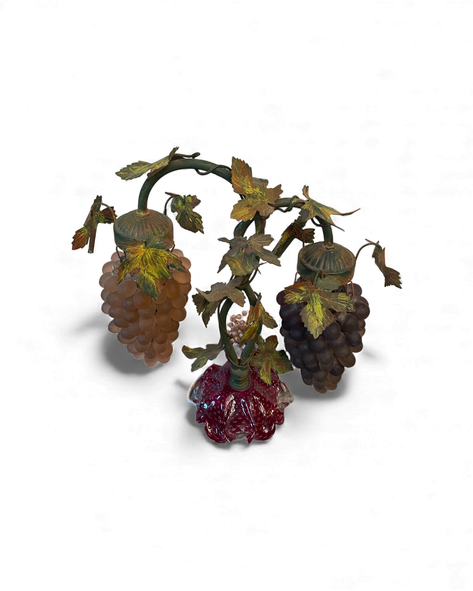 2-Globe Murano Glass Grape Table Lamp