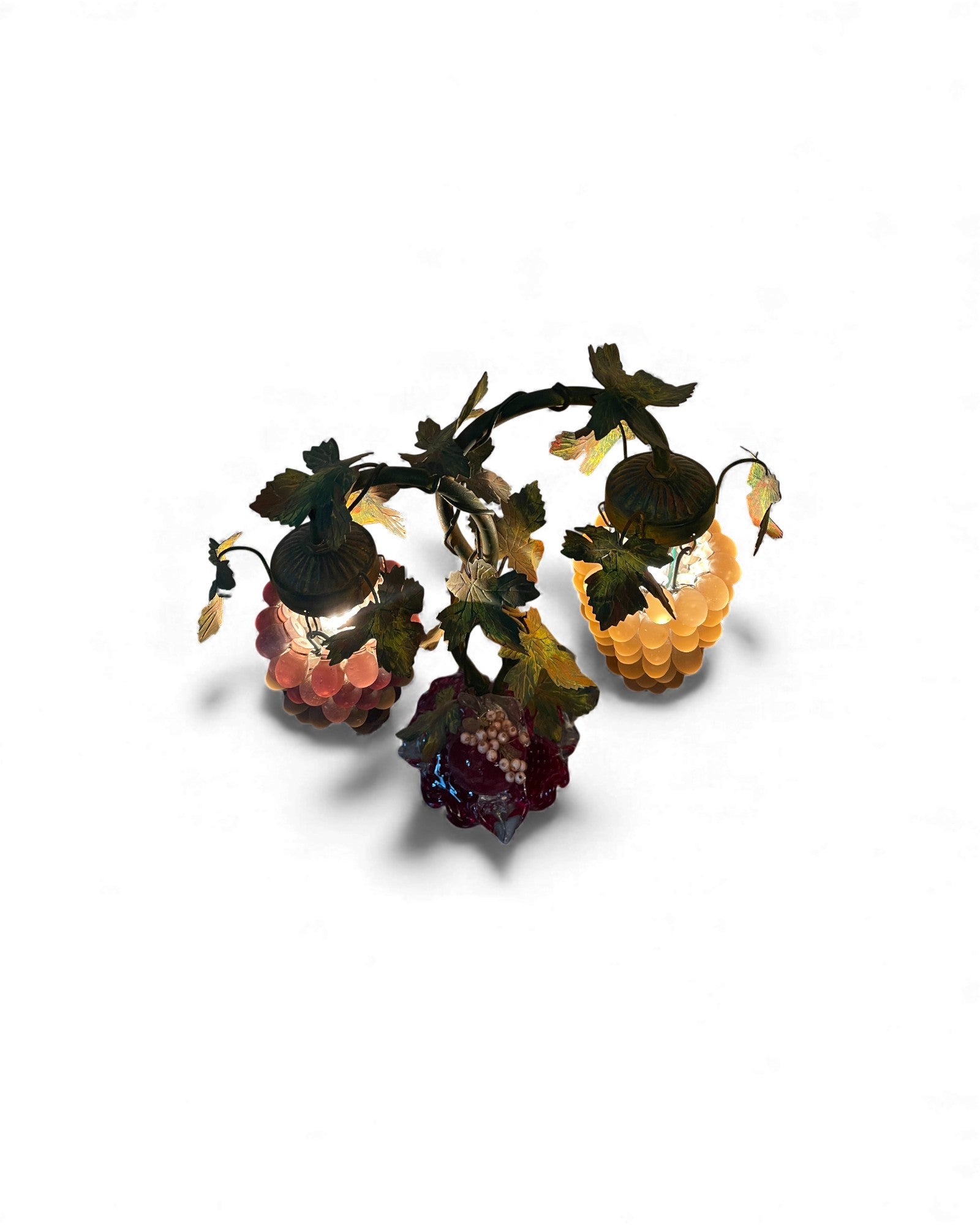 2-Globe Murano Glass Grape Table Lamp