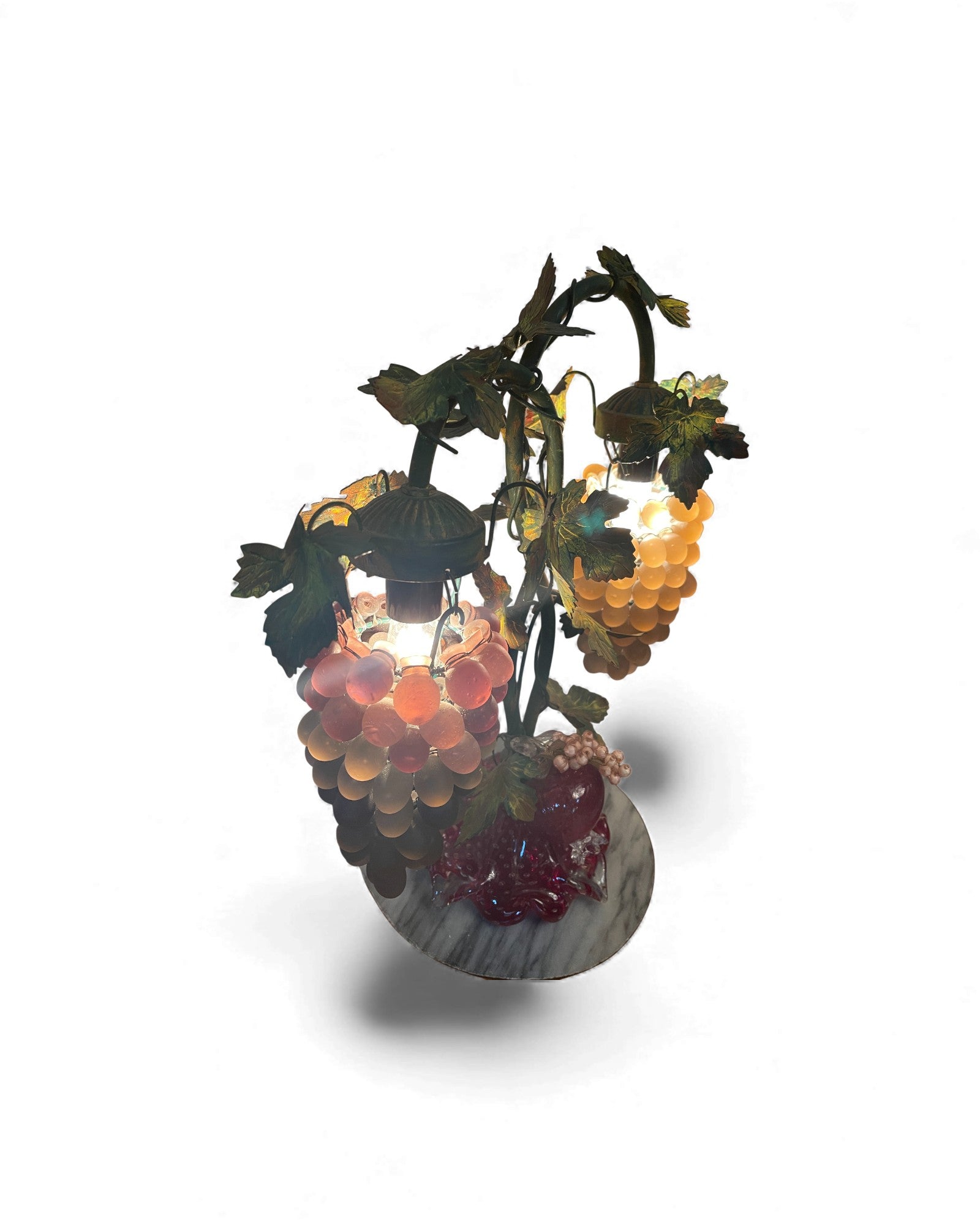 2-Globe Murano Glass Grape Table Lamp