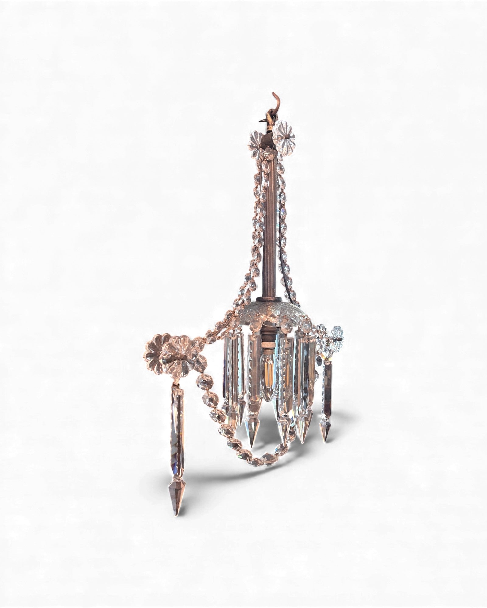 Single Draped Garland Crystal Wall Lamp