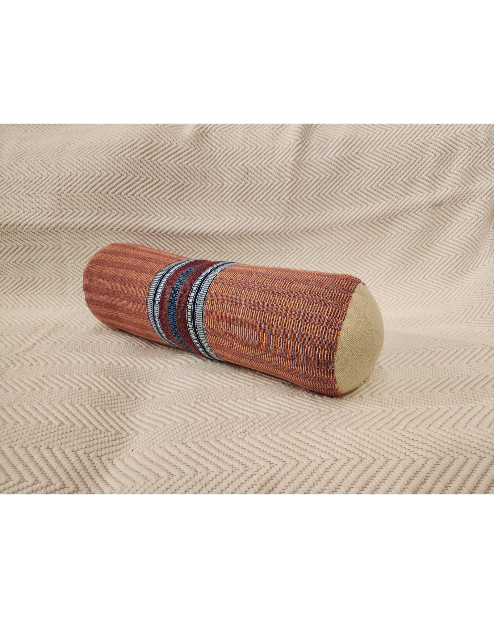 Brocade Centre Bolster in Terracotta Tortoiseshell Weave