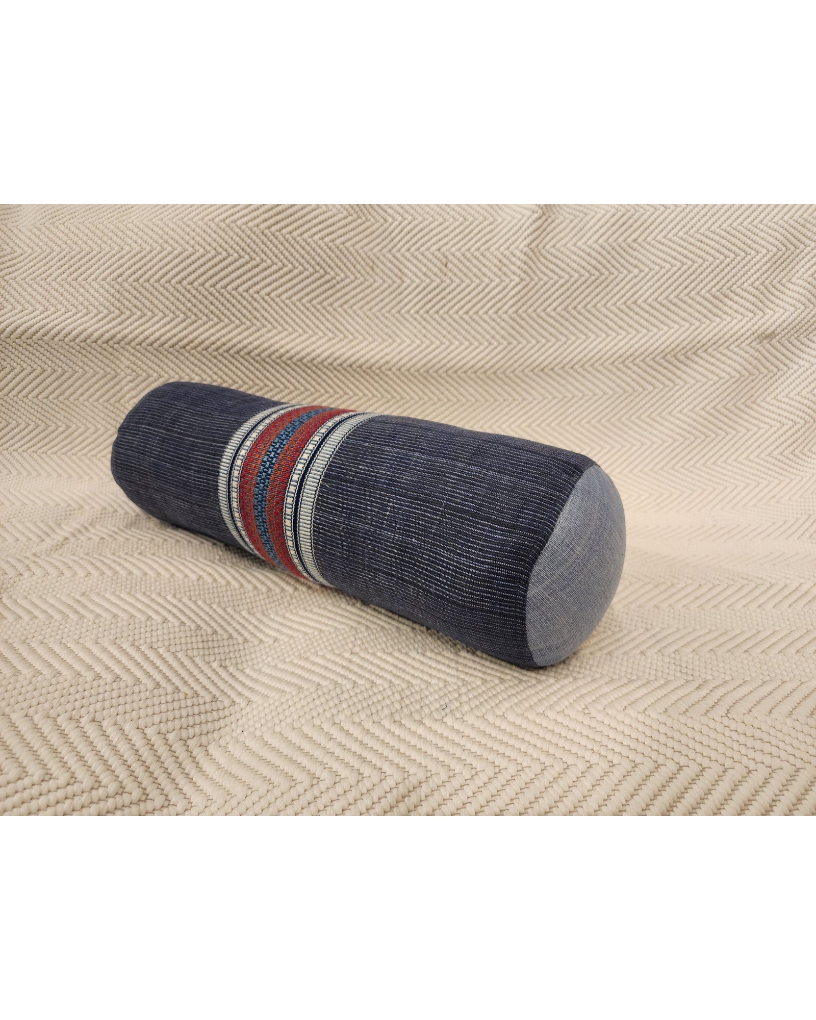 Brocade Centre Bolster in Indigo Tortoiseshell Weave