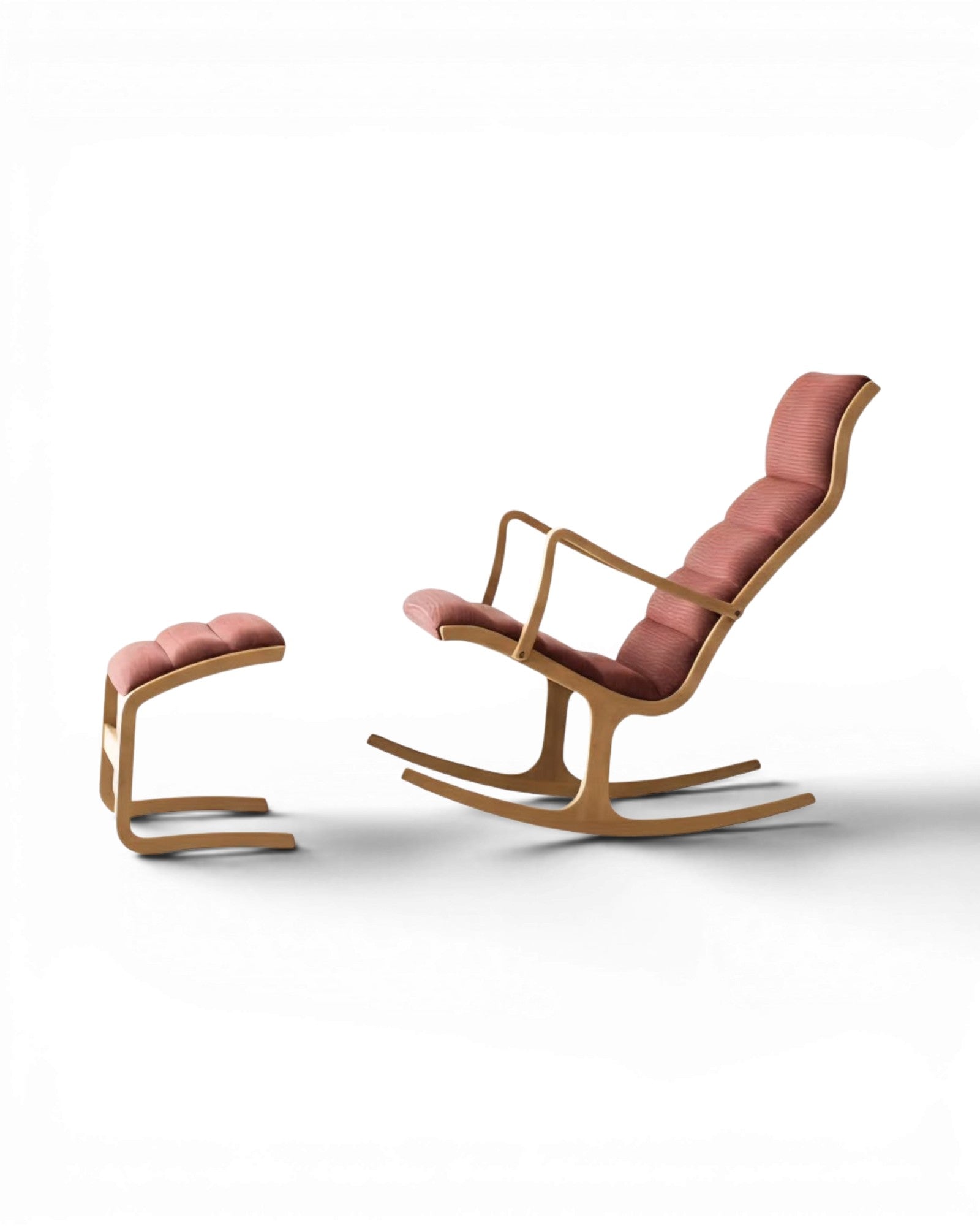 Tendo Mokko Vintage Rocking Chair & Ottoman