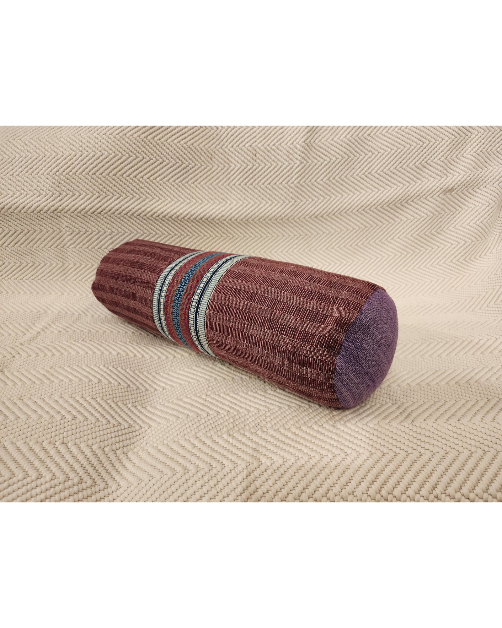 Brocade Centre Bolster in Plum Tortoiseshell Weave - Deep Red