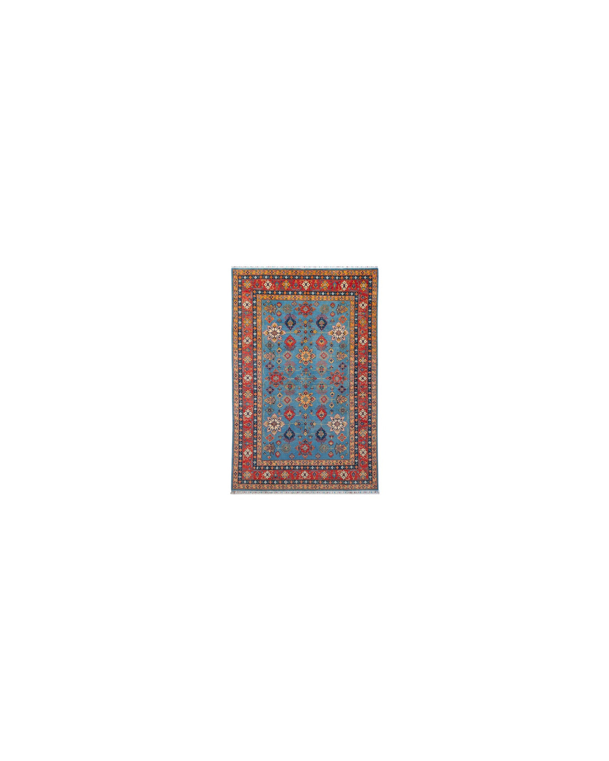 Caucasian Kazak-Style Rug – Sky Blue | 300 x 200cm