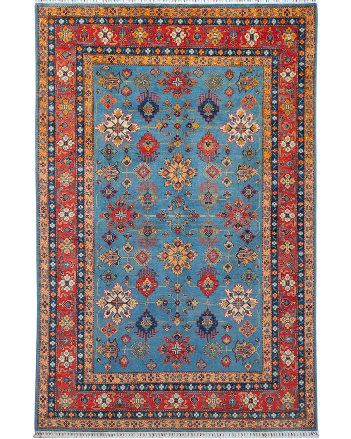 Caucasian Kazak-Style Rug – Sky Blue | 300 x 200cm
