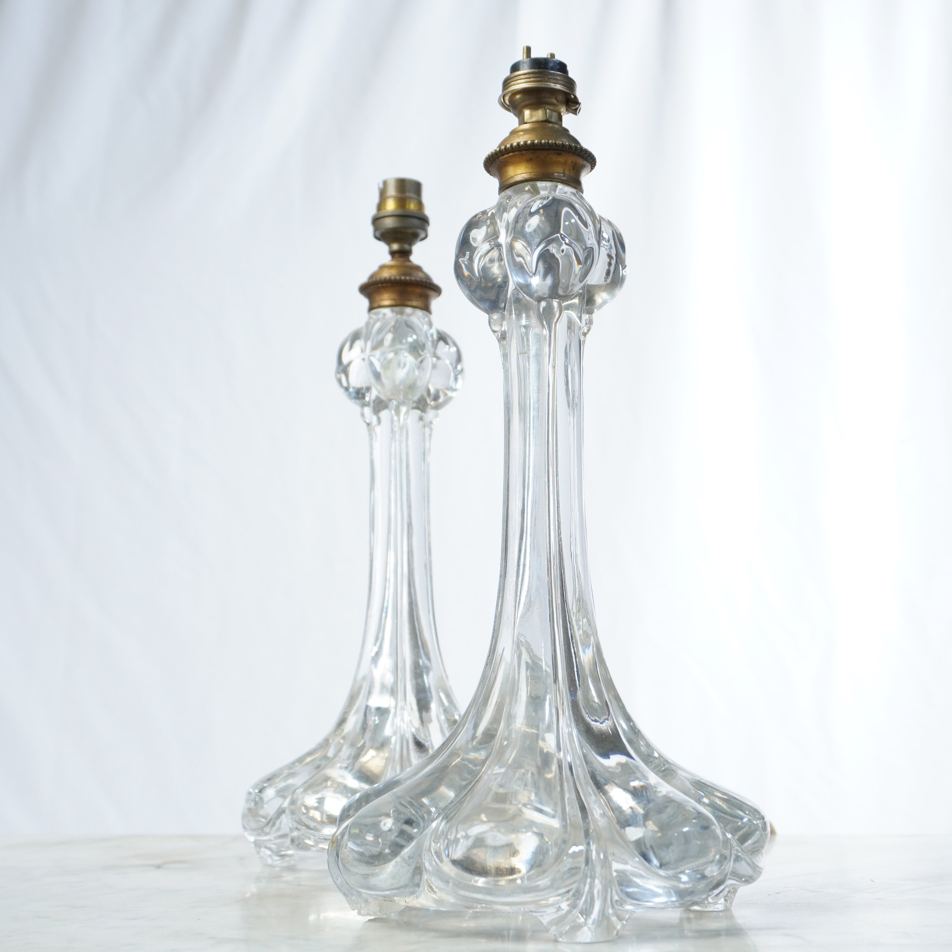 Rare Original BACCARAT Crystal Table Lamps C. 1930s - Set of 2