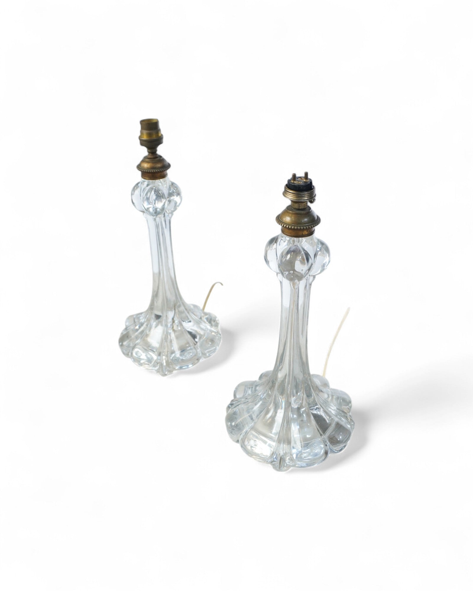 Rare Original BACCARAT Crystal Table Lamps C. 1930s - Set of 2