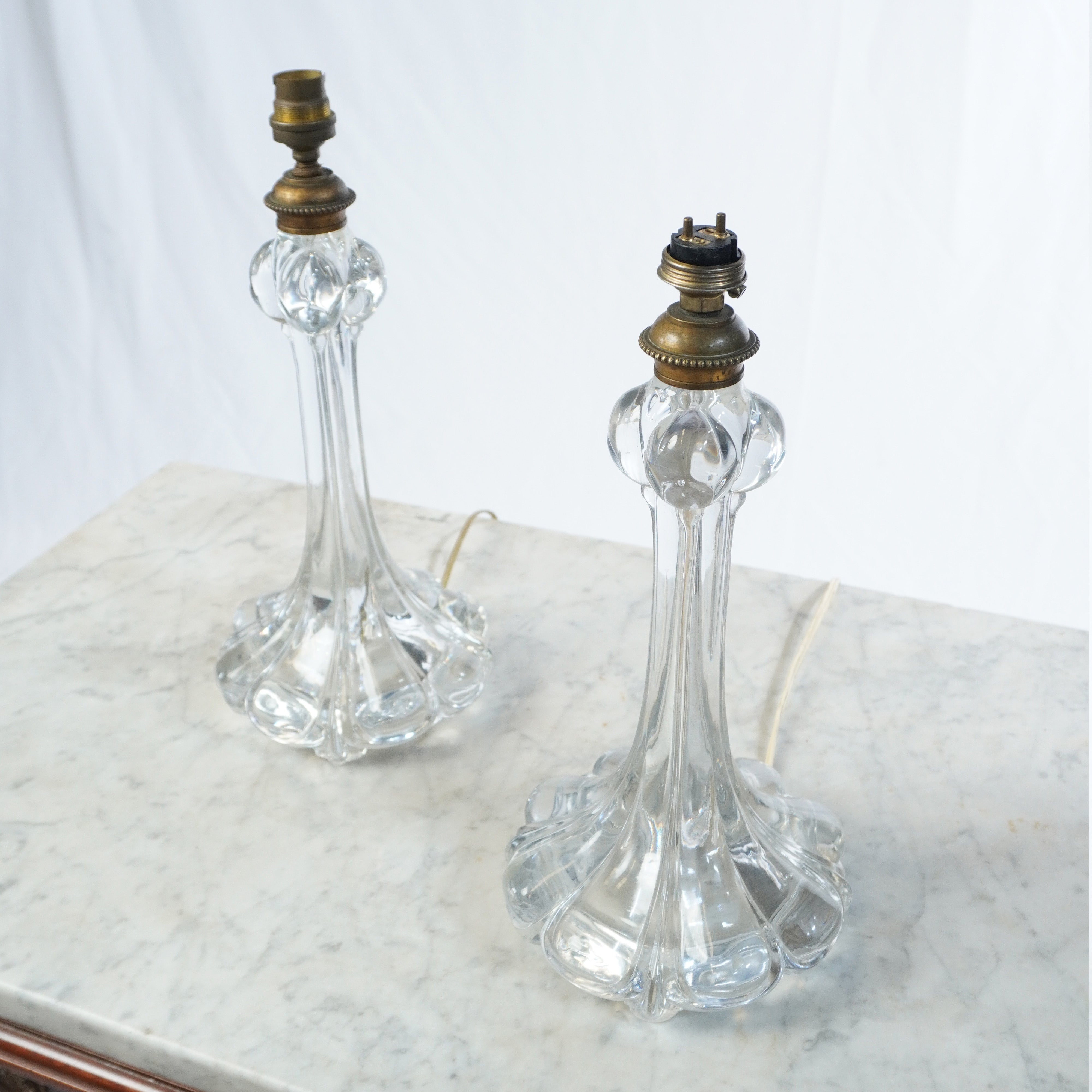 Rare Original BACCARAT Crystal Table Lamps C. 1930s - Set of 2