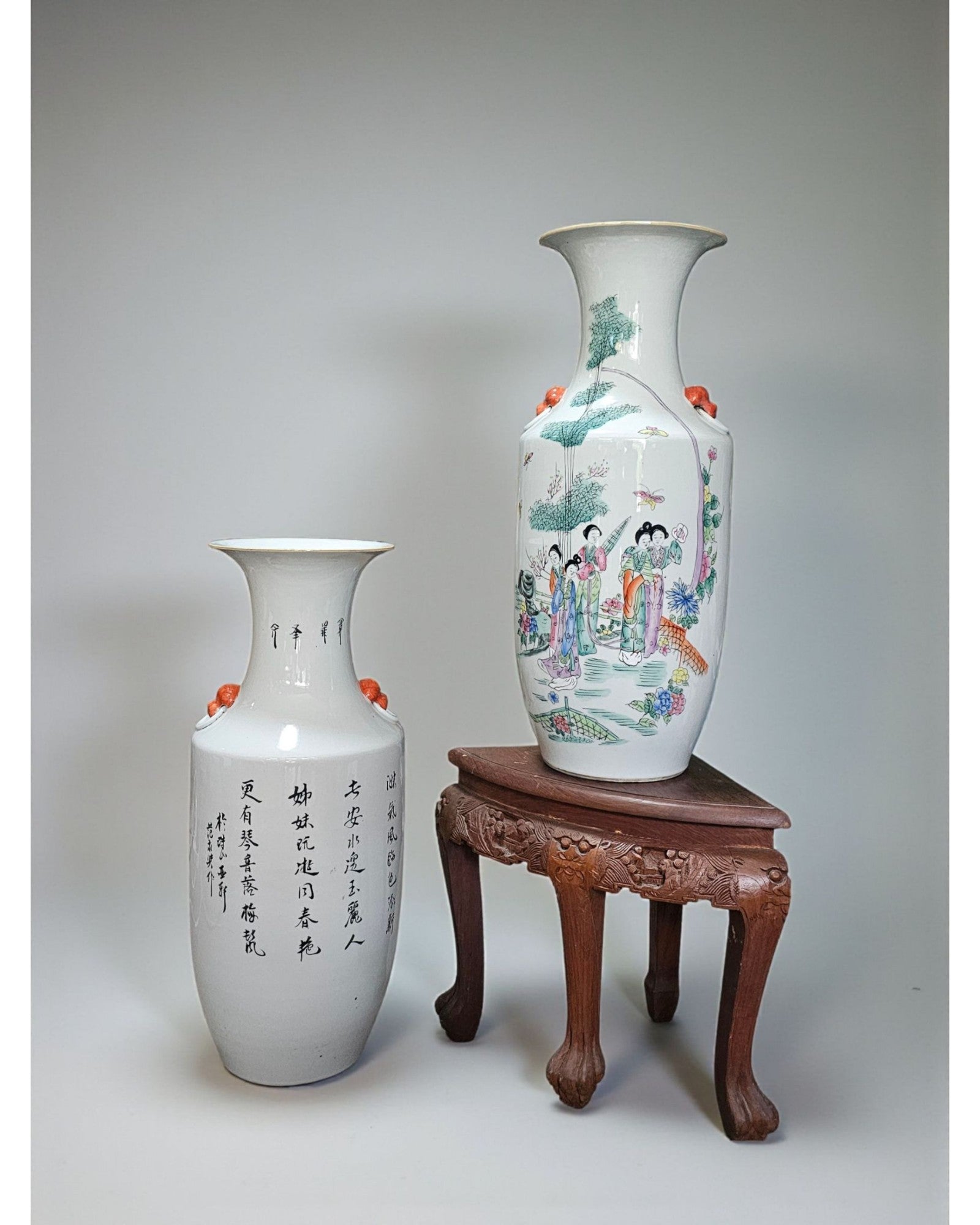Chinese Famille Rose Porcelain Vases - Set of 2