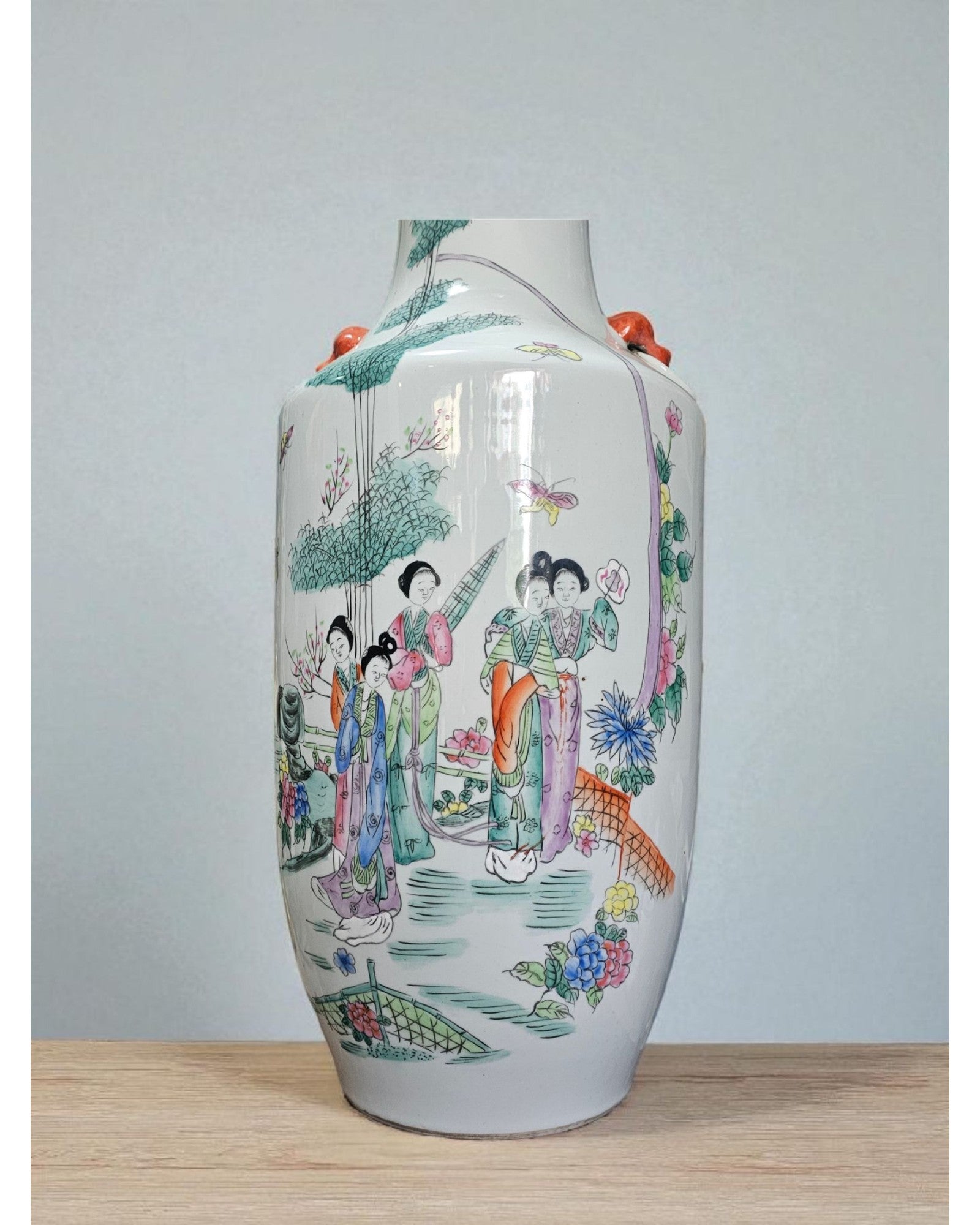 Chinese Famille Rose Porcelain Vases - Set of 2