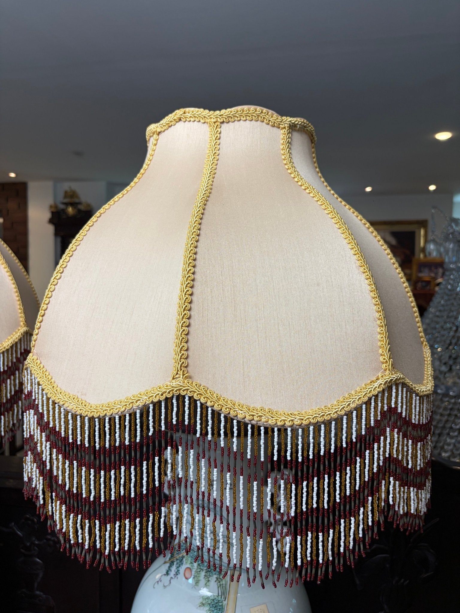 Porcelain Vase Table Lamp with Embroidery Shades (Sold in Pairs) - Surround Living - 23