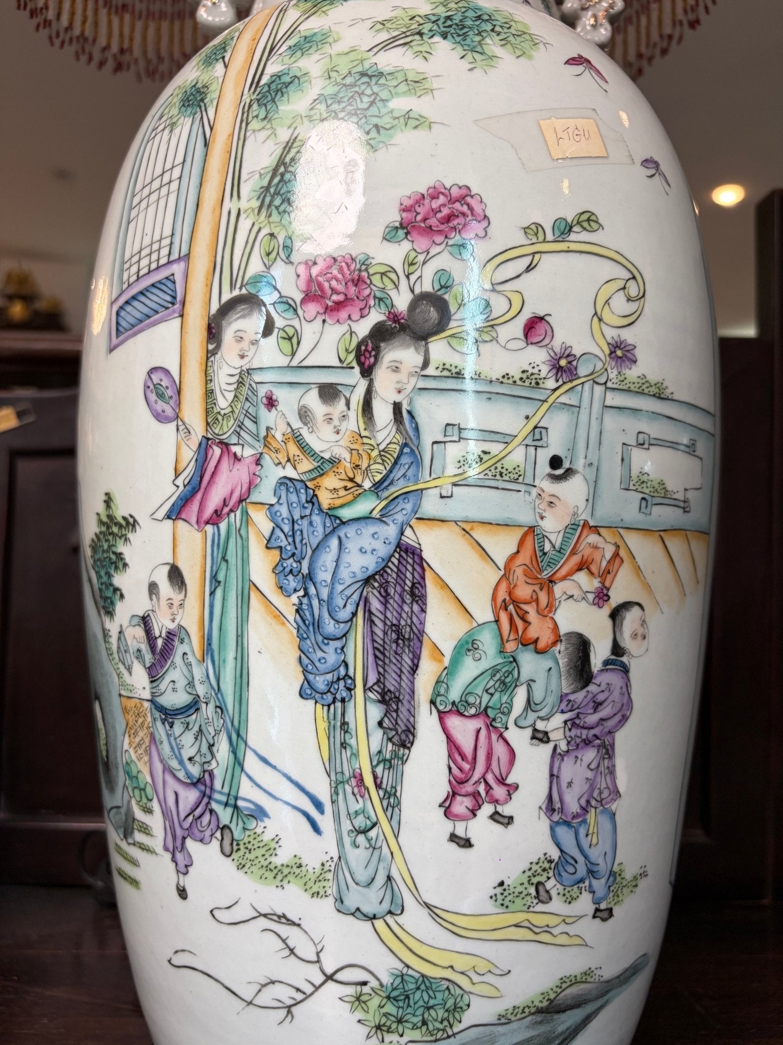 Porcelain Vase Table Lamp with Embroidery Shades (Sold in Pairs) - Surround Living - 19