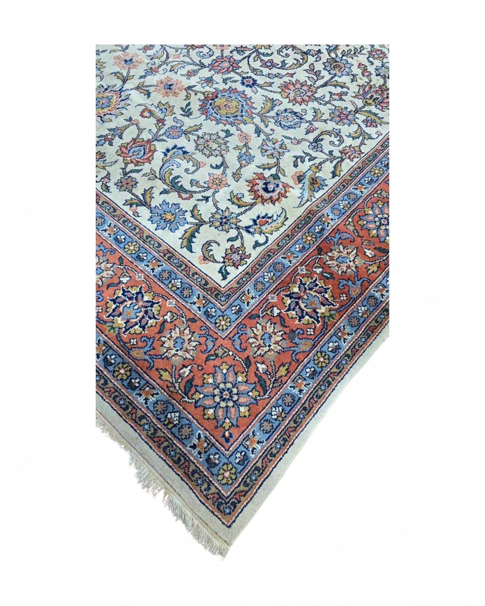 Belgian Ivory Floral Field Rug | 218 x 300 cm