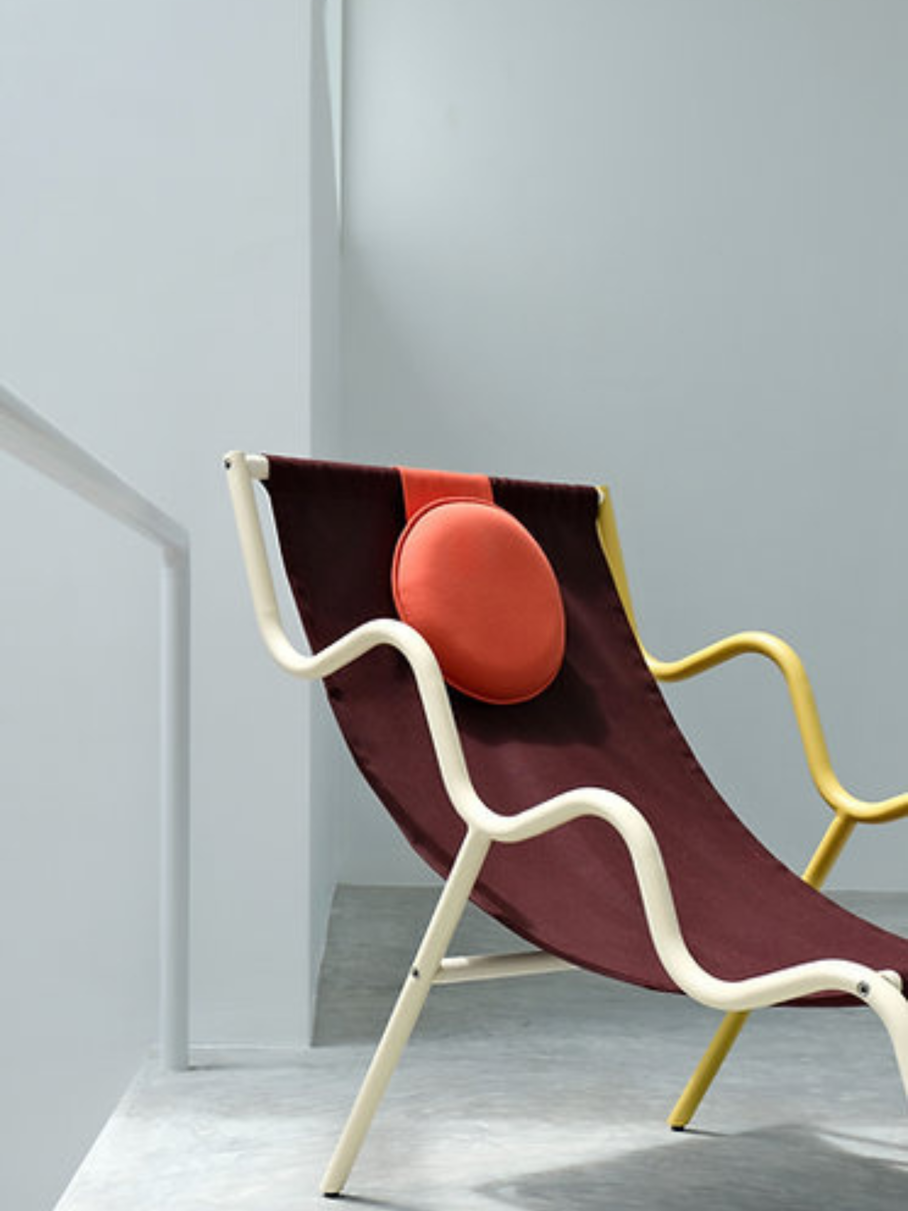 The Ebba Chair - Burgundy, Yellow HAN and Milk Cream HAN Armrests