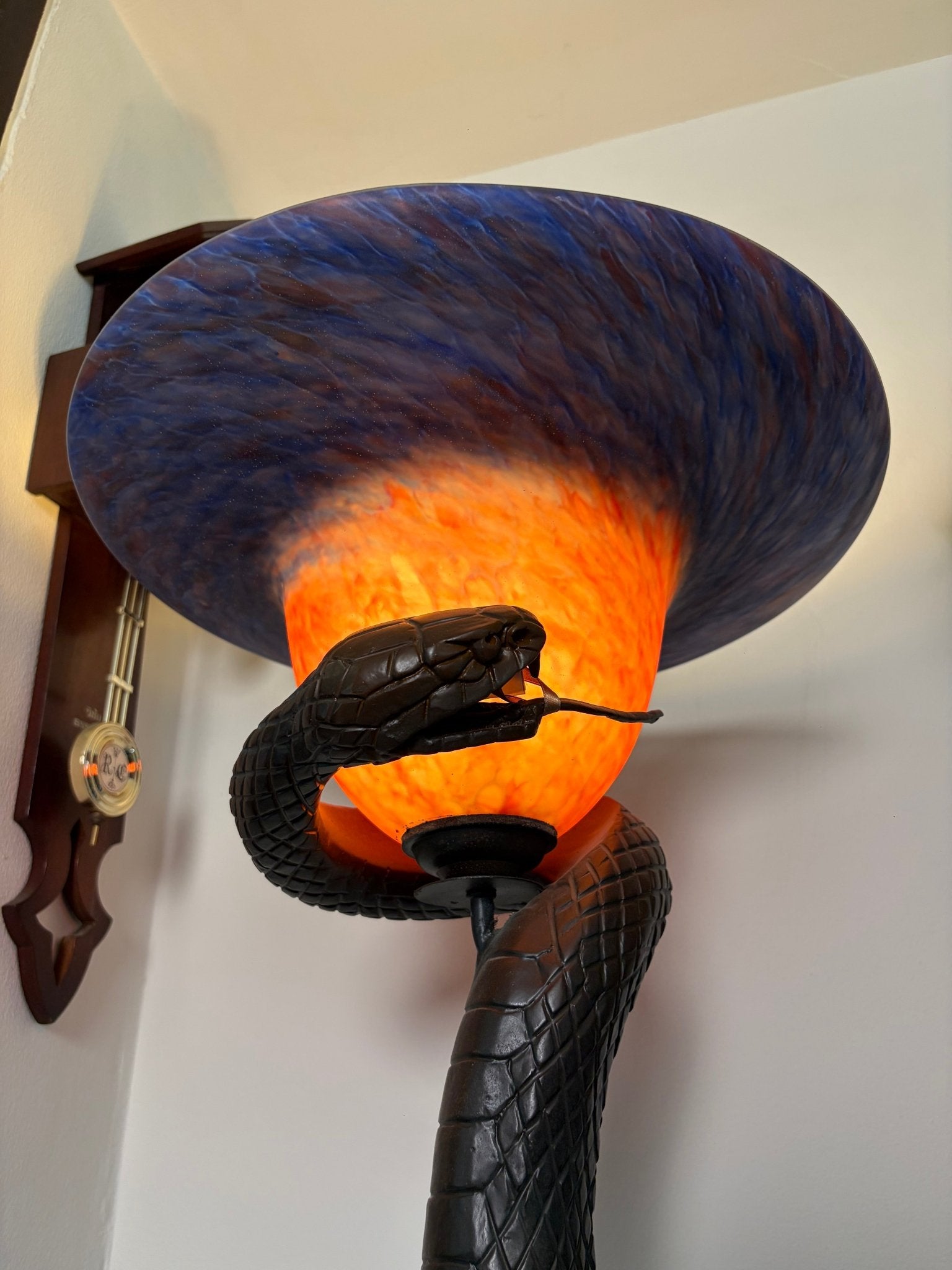 Art Deco Patinated Bronze Cobra Floor Lamp - Surround Living - 15