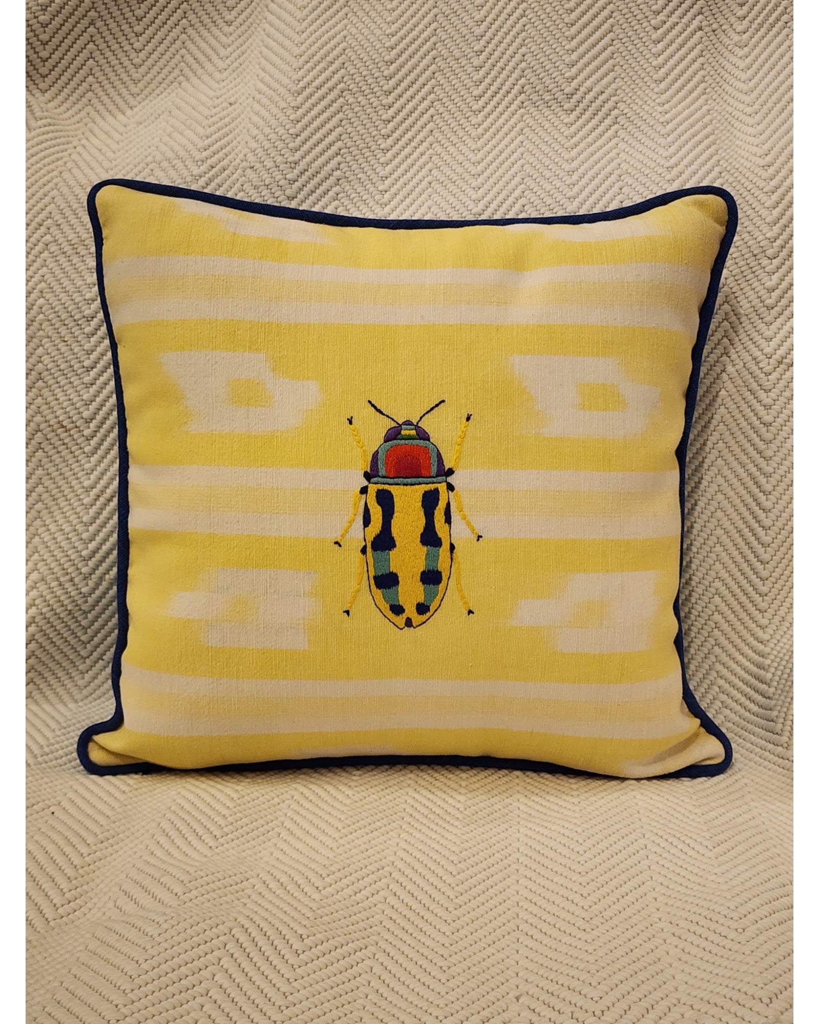 Hand Embroidered Burprestidae Cushion