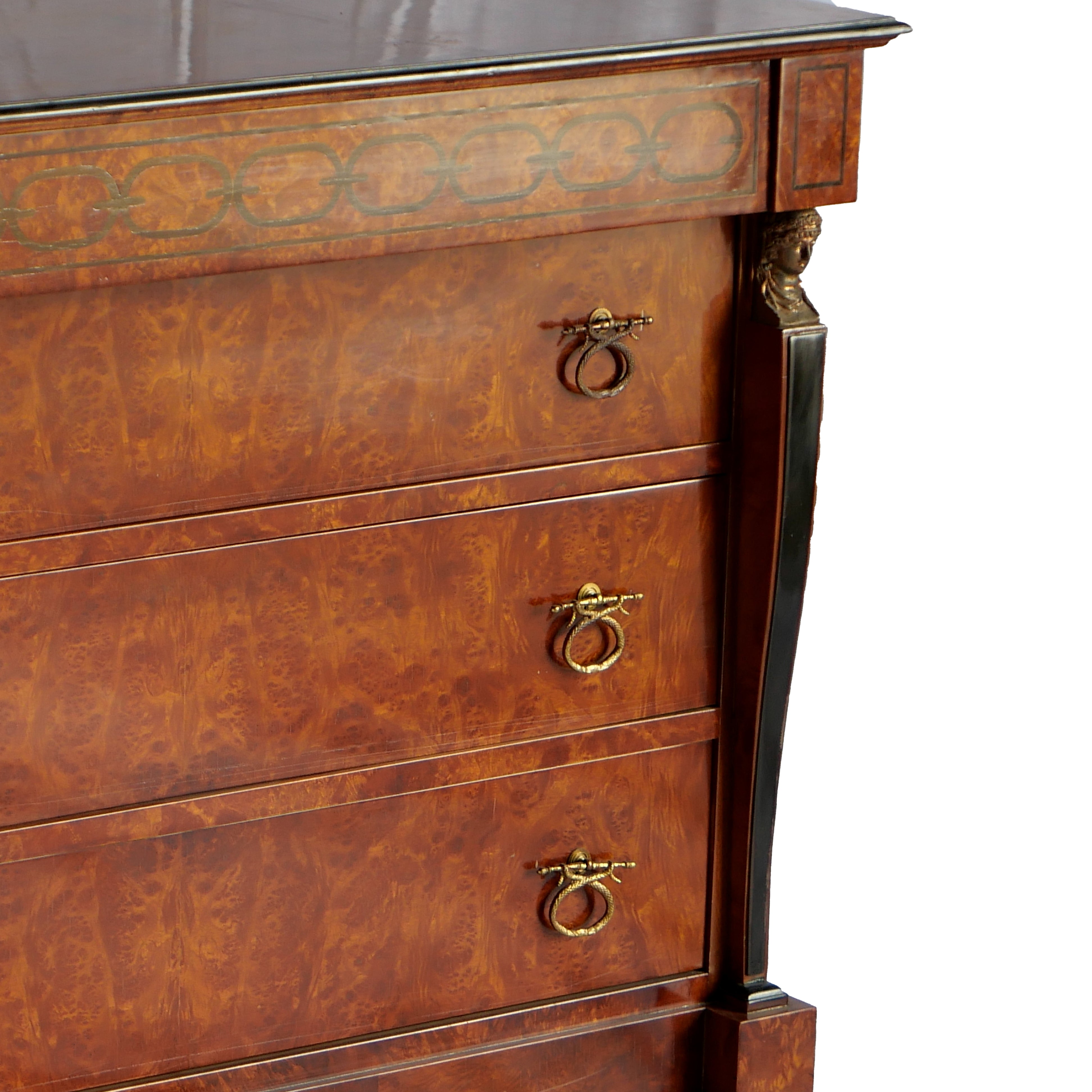Set of Empire Chest of Drawers & Side Tables - 1 Chest of Drawers & 2 Night Stands