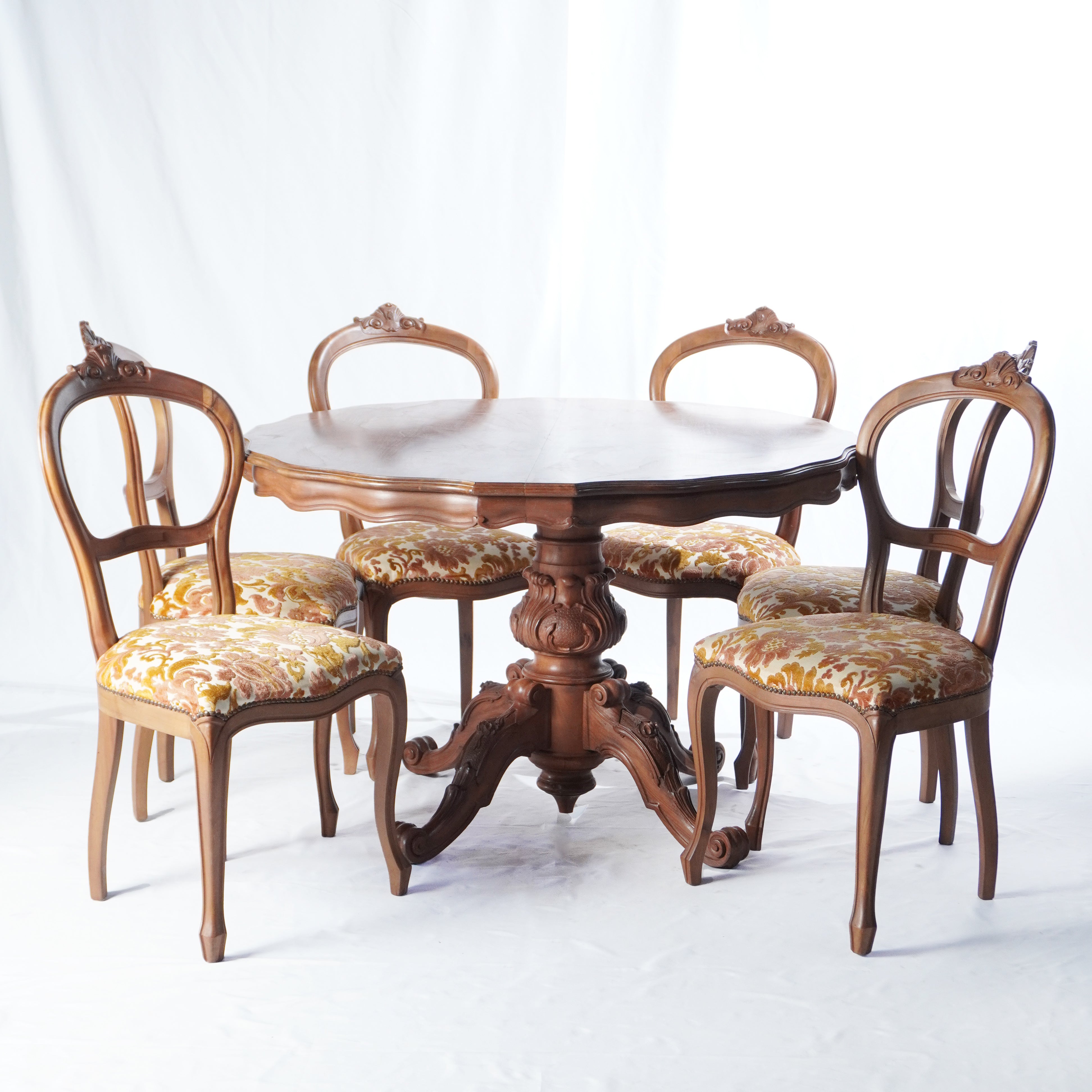 Italian Round Walnut Table L