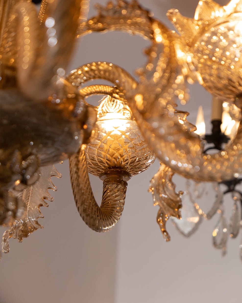 Grey Tinted Murano Glass Floral Chandelier - Surround Living - 11