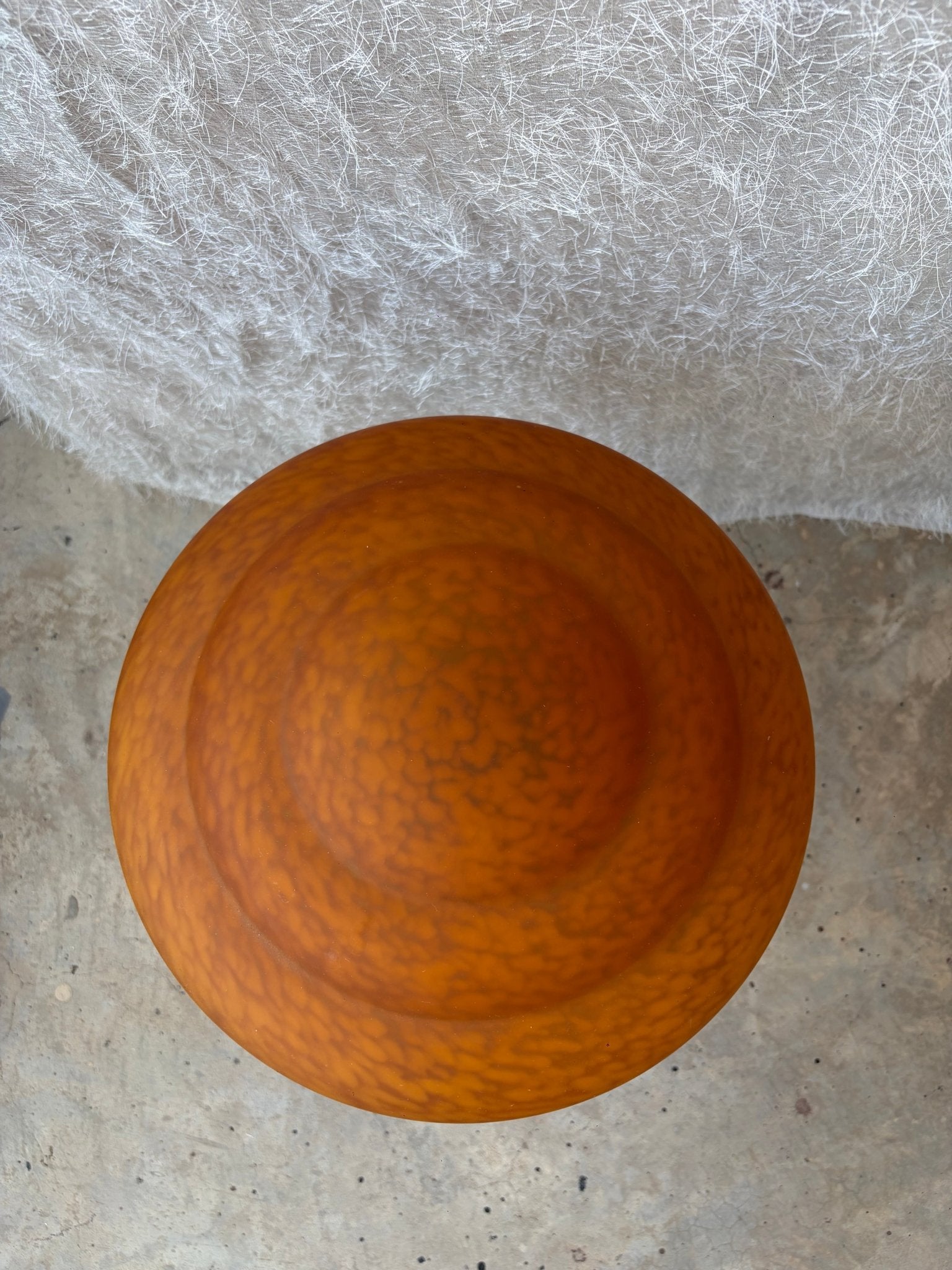 Organic Wood Table Lamp with Mushroom-Shaped Orange Art Glass Shade - Surround Living - 15
