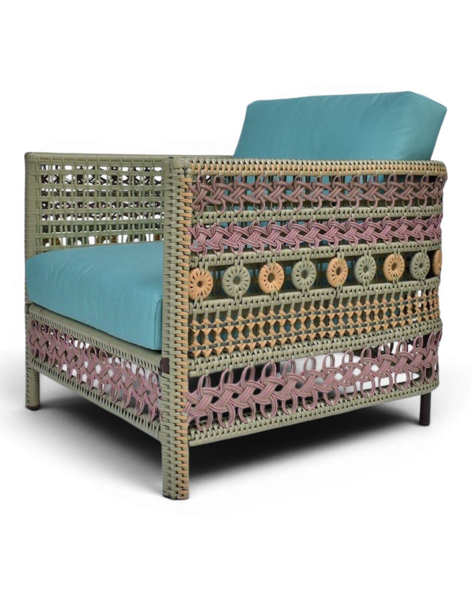 PE.ROY-RIENG Armchair - Green / Pink