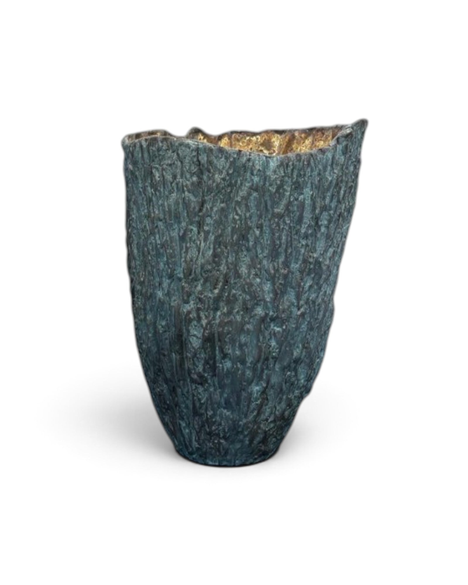 Brass Bark Vase (L)