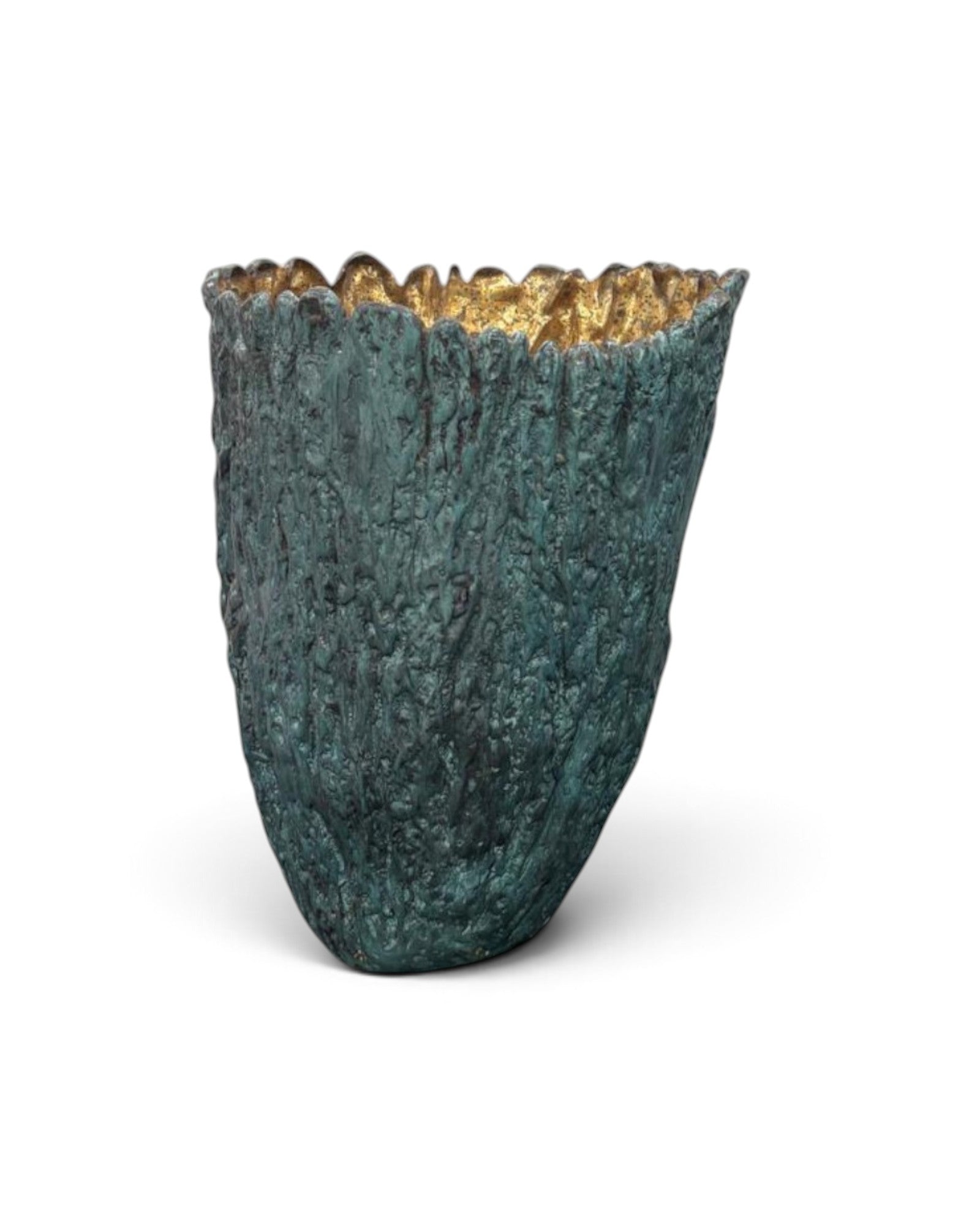 Brass Bark Vase (L)