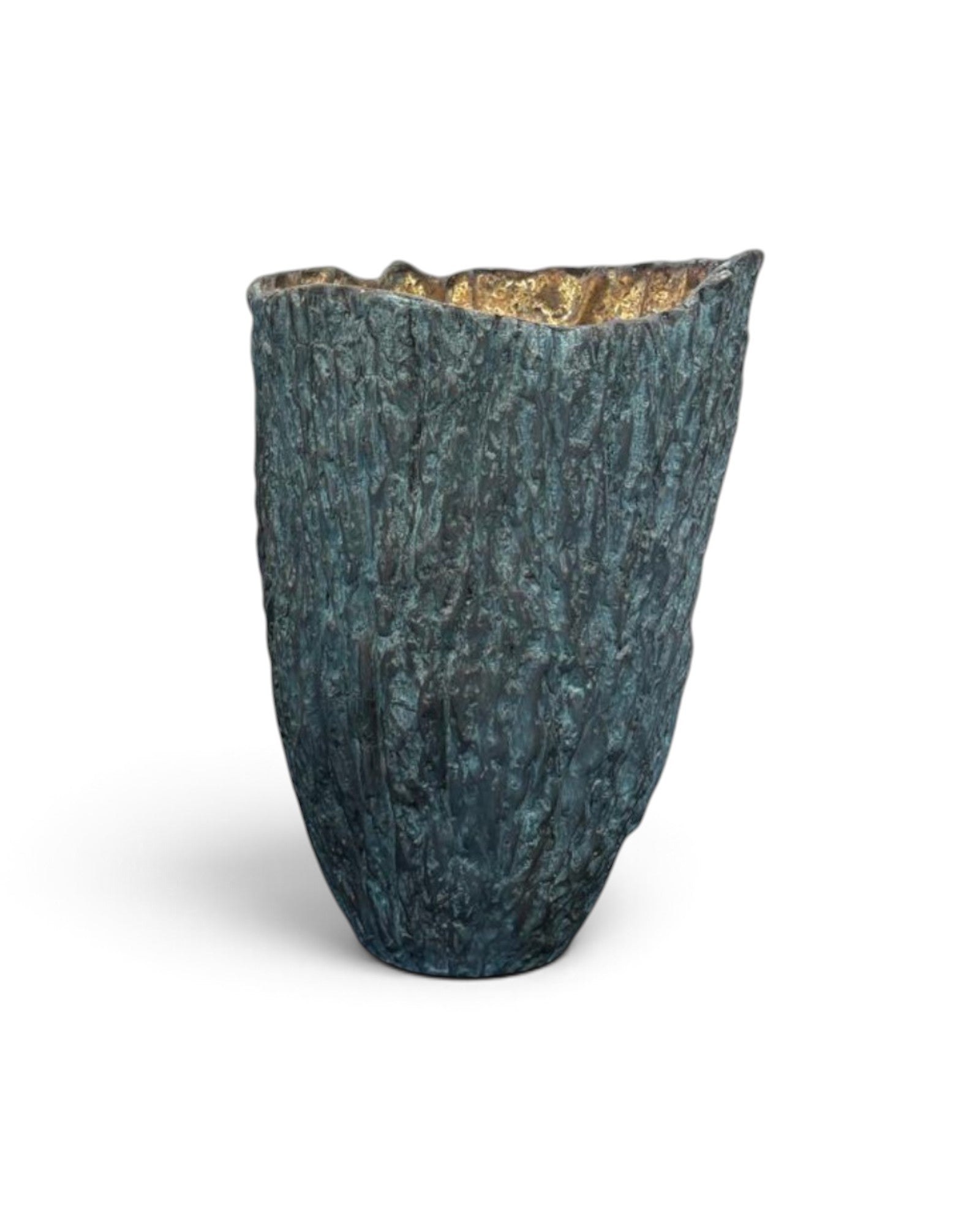 Brass Bark Vase (L)