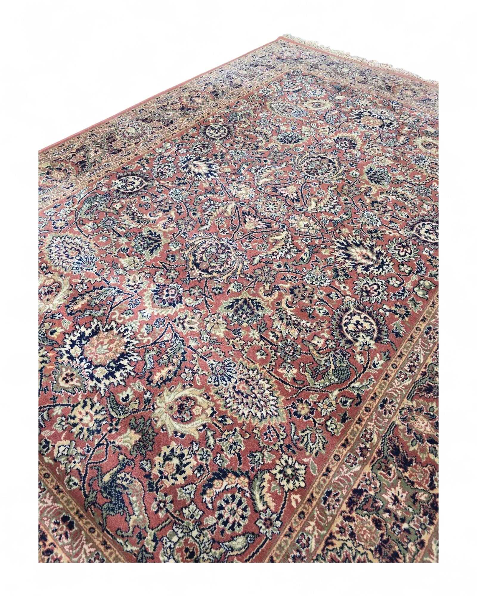 Belgian Floral Medallion Rug in Red & Ivory | 170 x 240cm