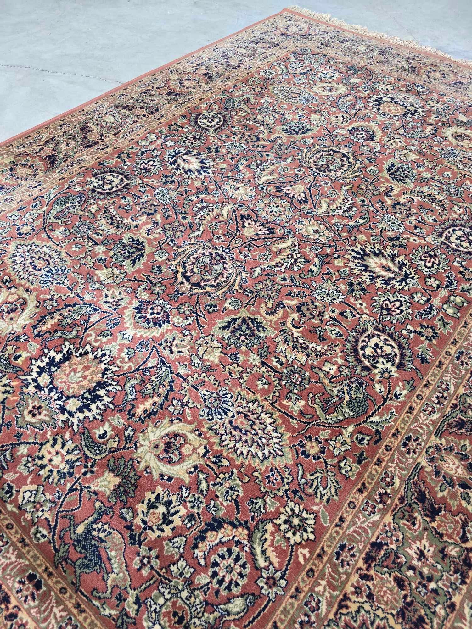 Belgian Floral Medallion Rug in Red & Ivory | 170 x 240cm