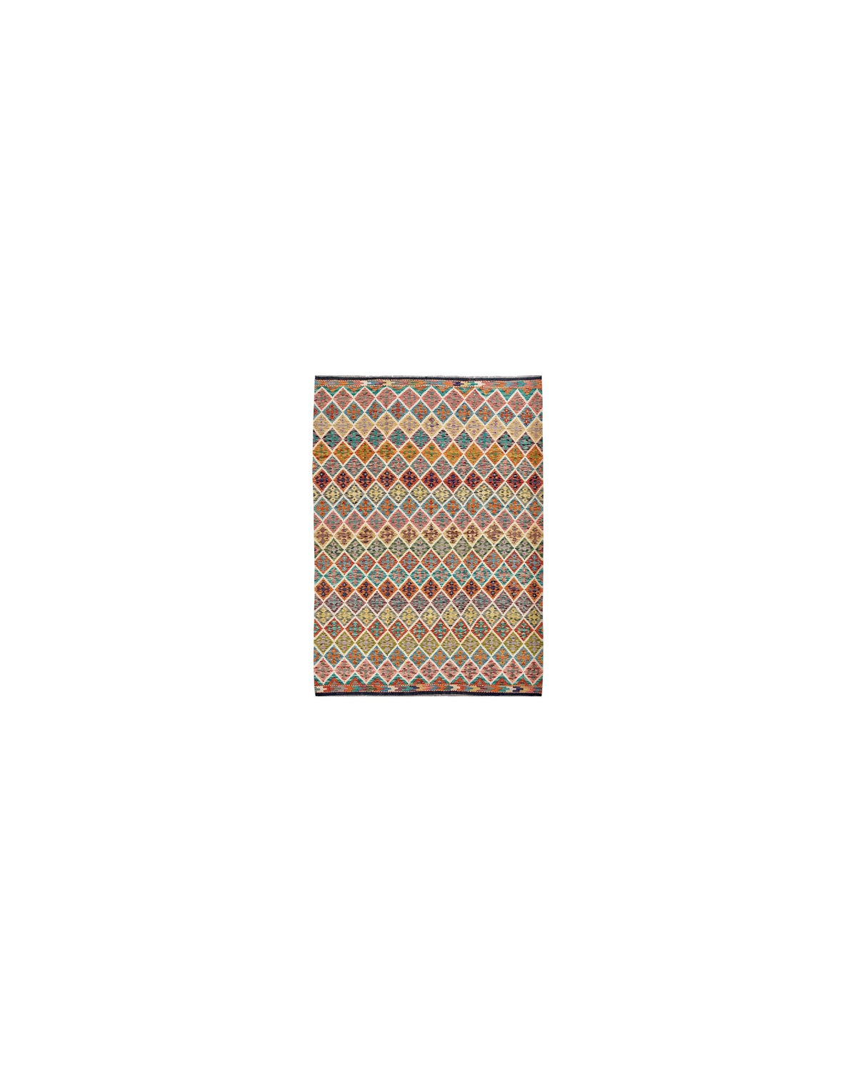 Handwoven Kilim – Multicolour Diamond Lattice | 300 x 200cm