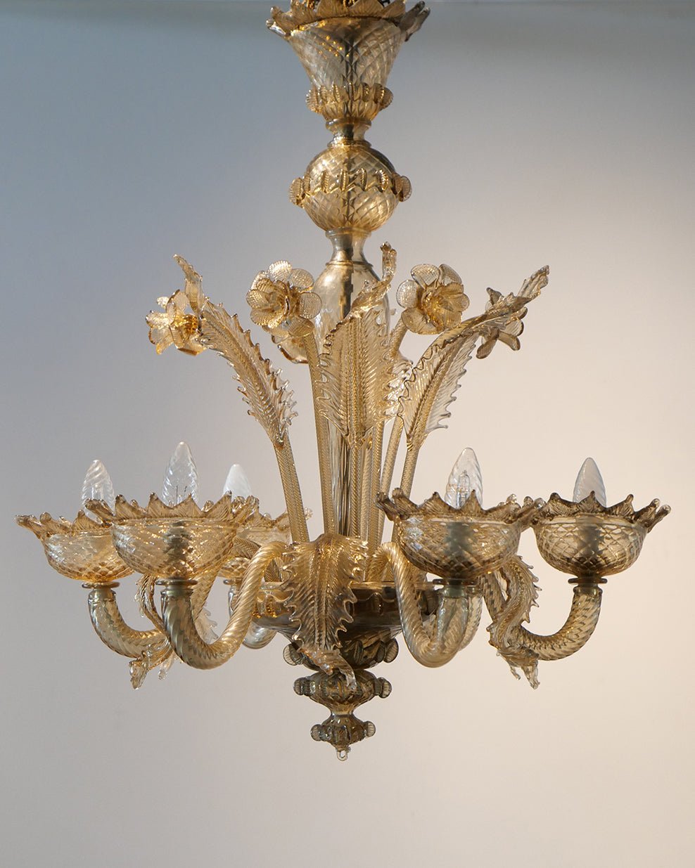 Grey Tinted Murano Glass Floral Chandelier - Surround Living - 4
