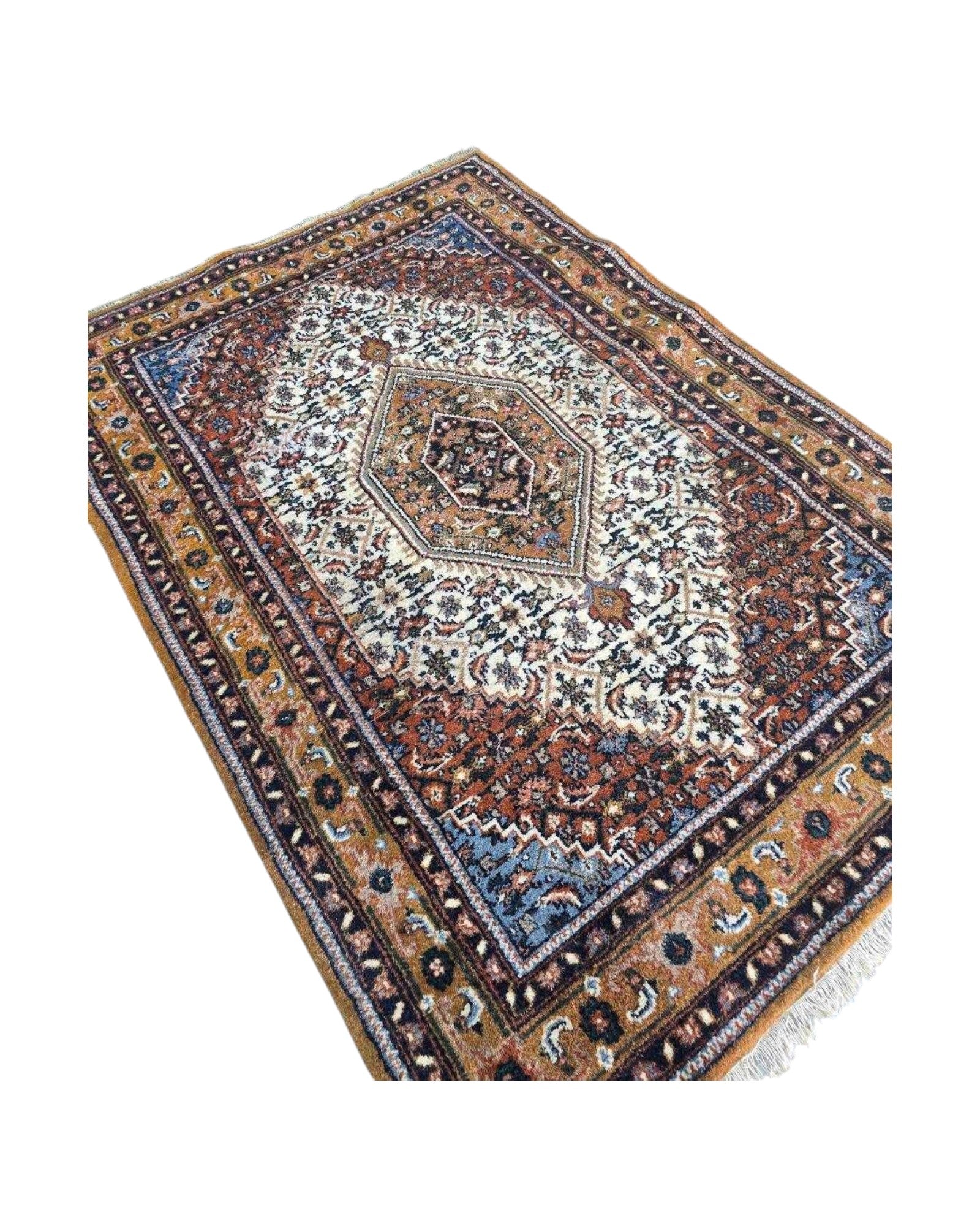 Indian Hexagonal Medallion Wool Rug | 175 x 240cm