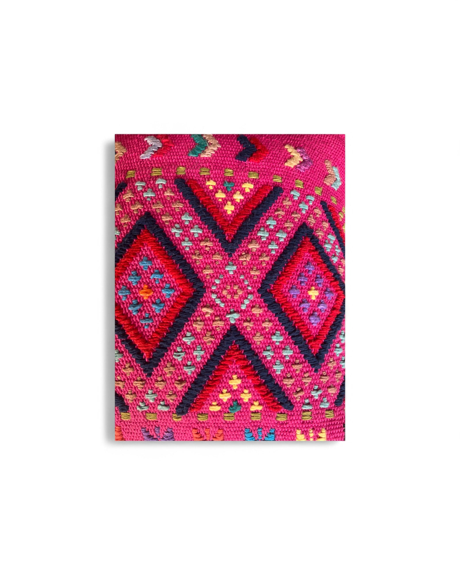 Handwoven Waist Loom Doi Tao Pillow - Pink