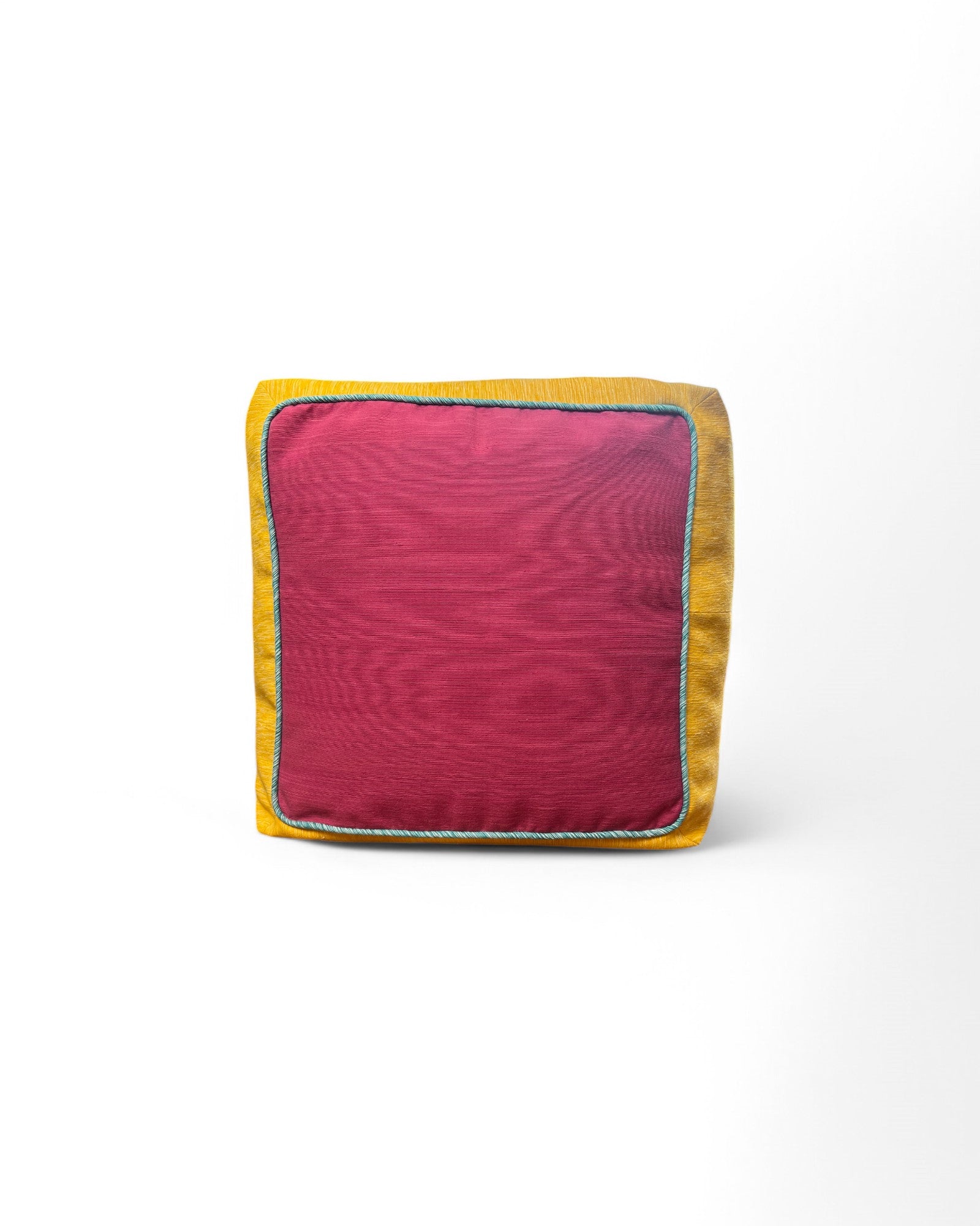 Square Bean Bag with Karen Hilltribe Centrepiece handwoven cotton with Piping (M)