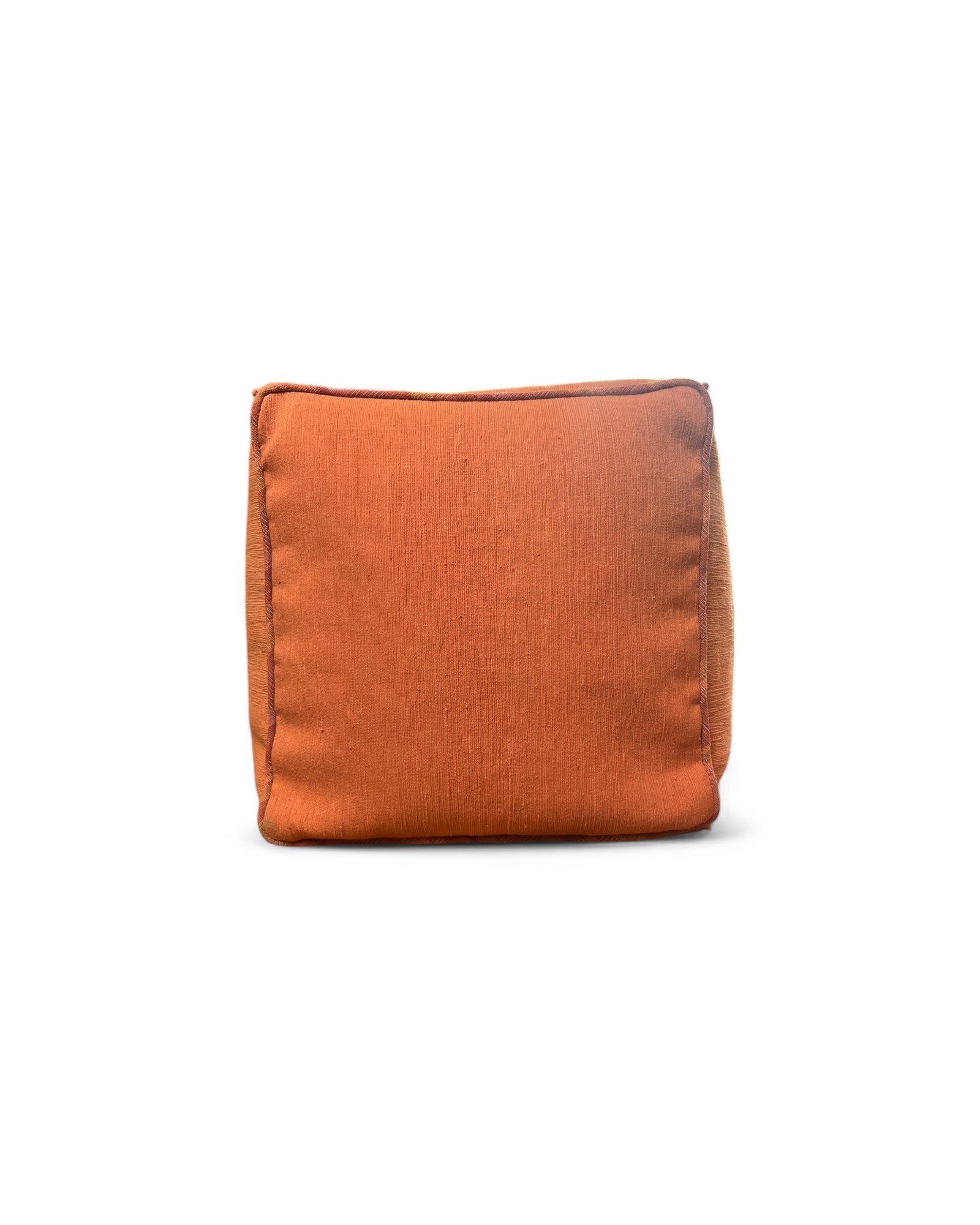 Square Bean Bag with Warp ikat Striped handwoven Cotton Tie Dye with Cotton Piping (S) - Pink