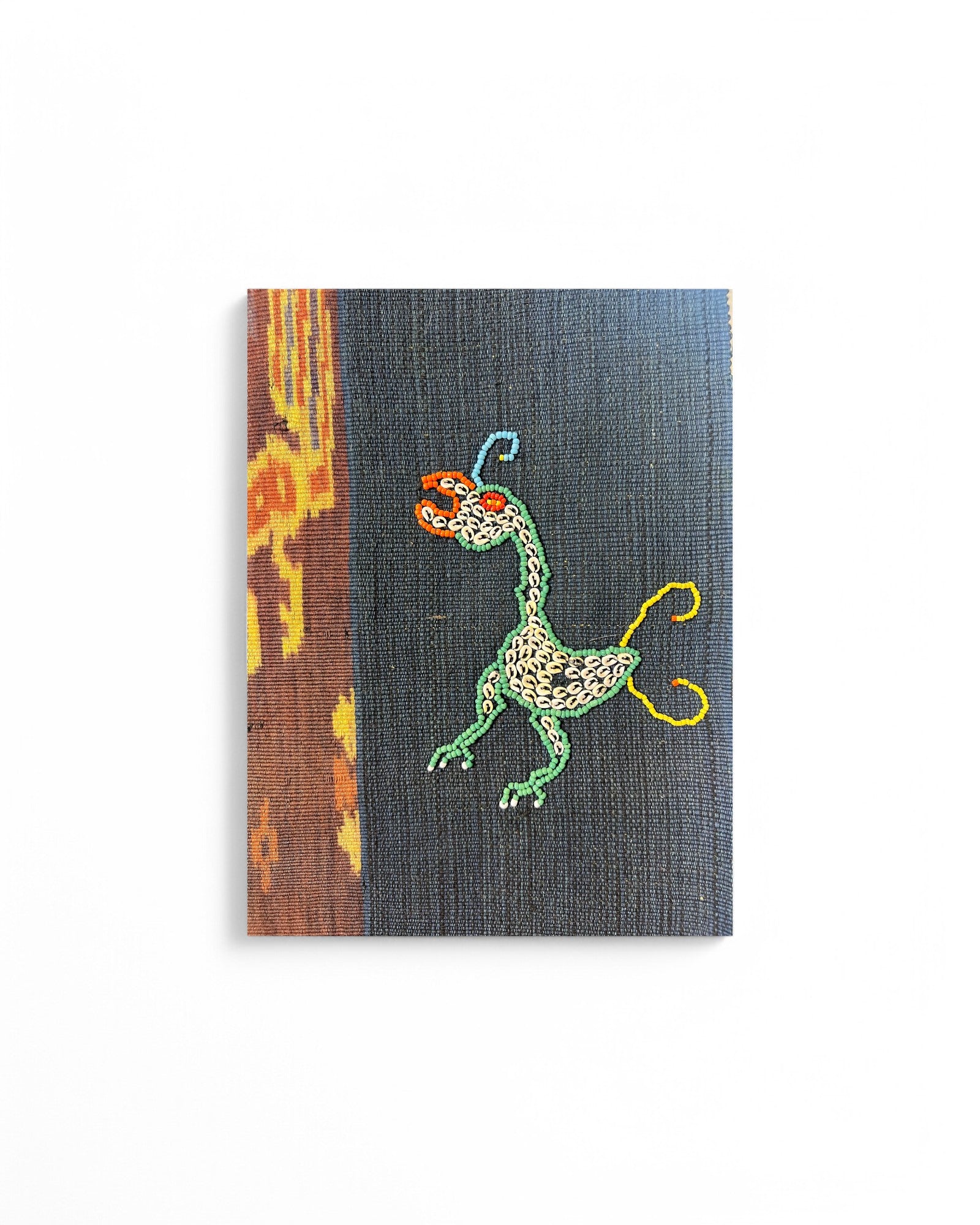 Mythical Bird Beaded Ikat & Borracay Textile Wall Hanging / Table Runner