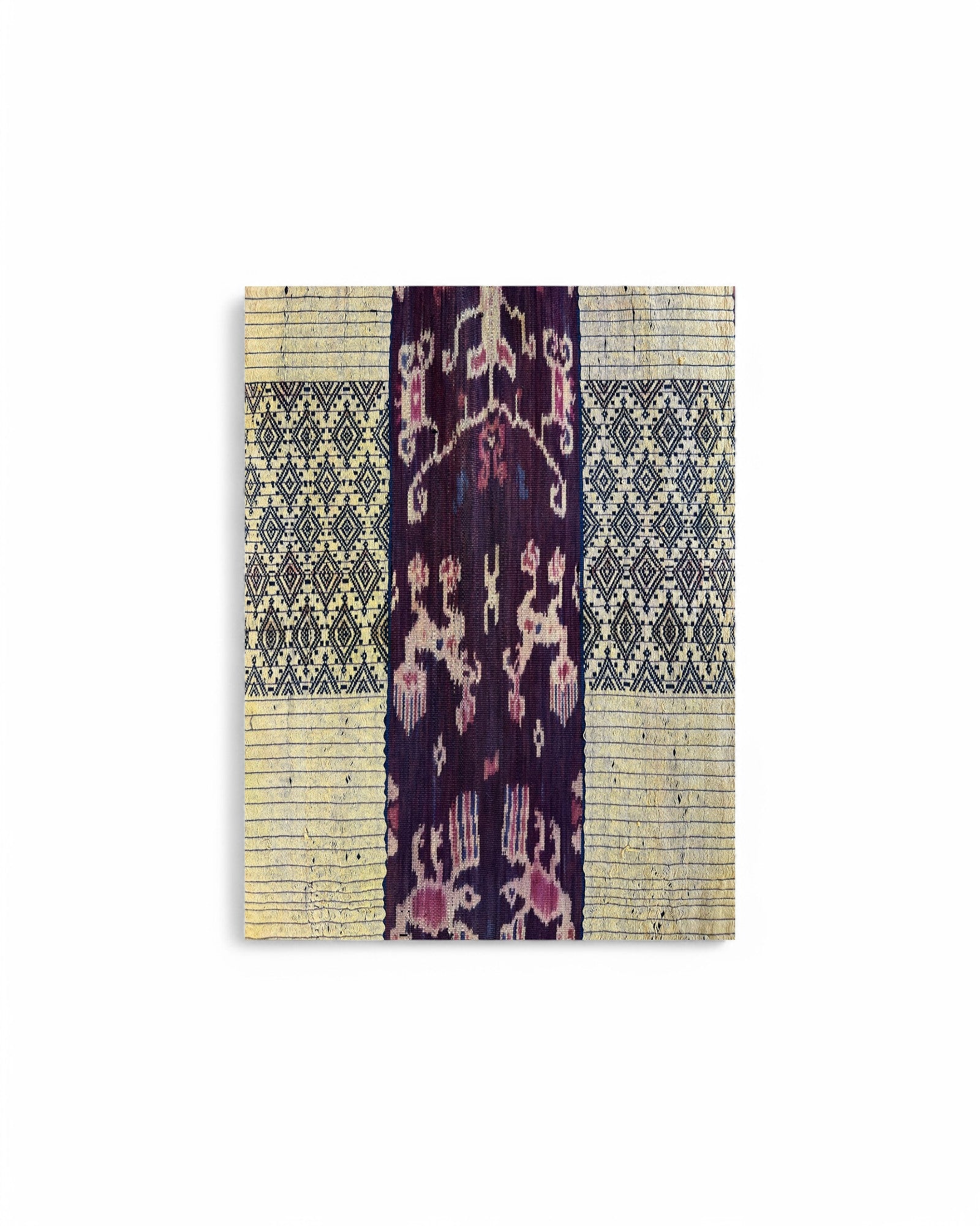 Mythical Creature Beaded Ikat & Borracay Textile Wall Hanging / Table Runner