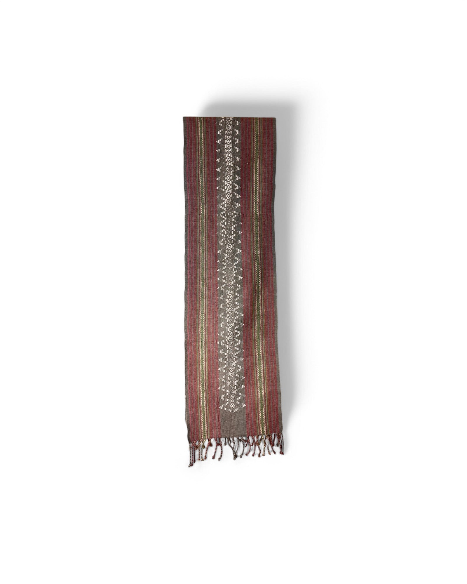 Light Purple Attapeu Handwoven Table Runner with Geometric Motif