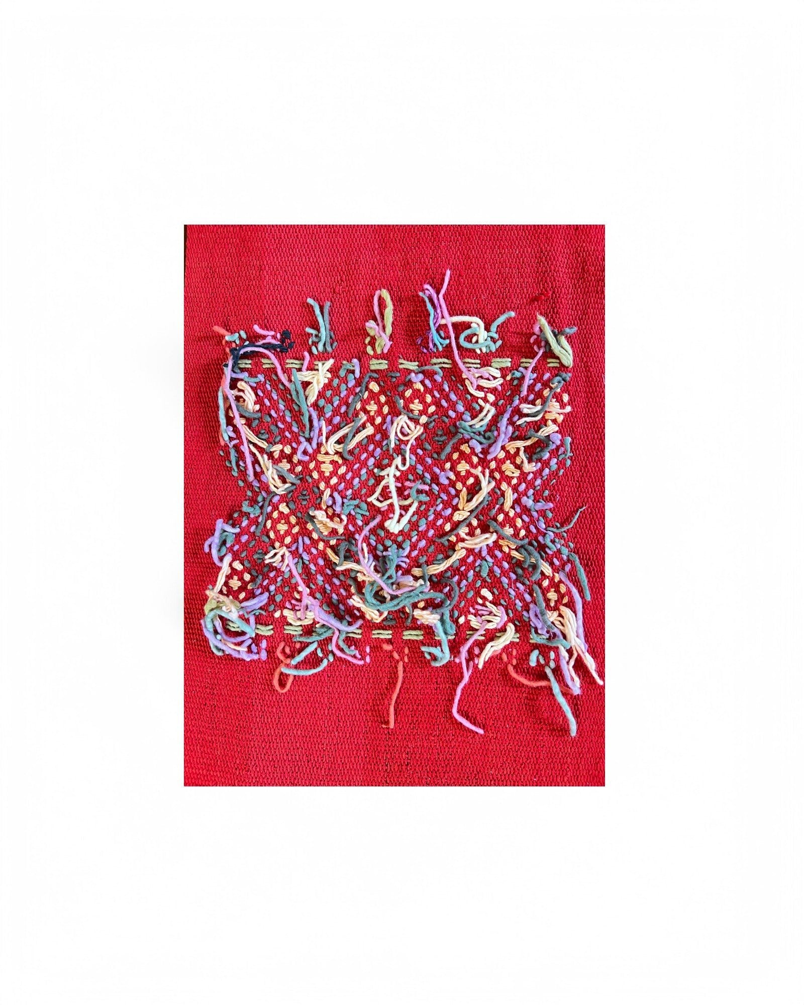 Red Decorative Patestry woven from Waist Loom - Red - Surround Living - 12