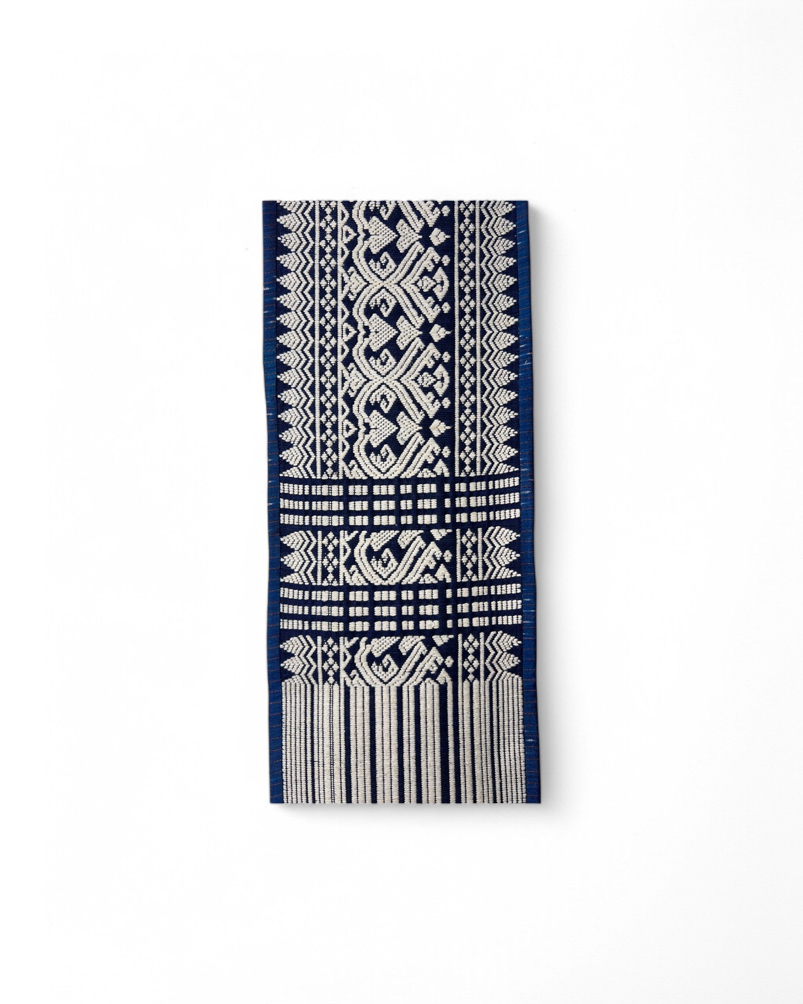Teen Jok Sarong Blue Tapestry Traditional Weave - Royal Blue Lining