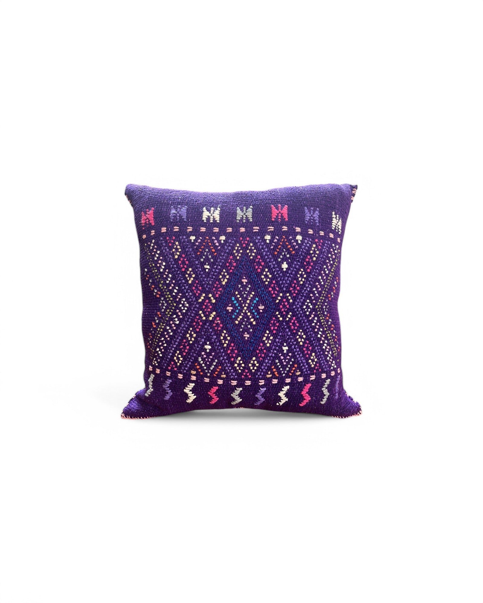 Handwoven Waist Loom Doi Tao Pillow - Sold with only inner lining (Deep Purple)